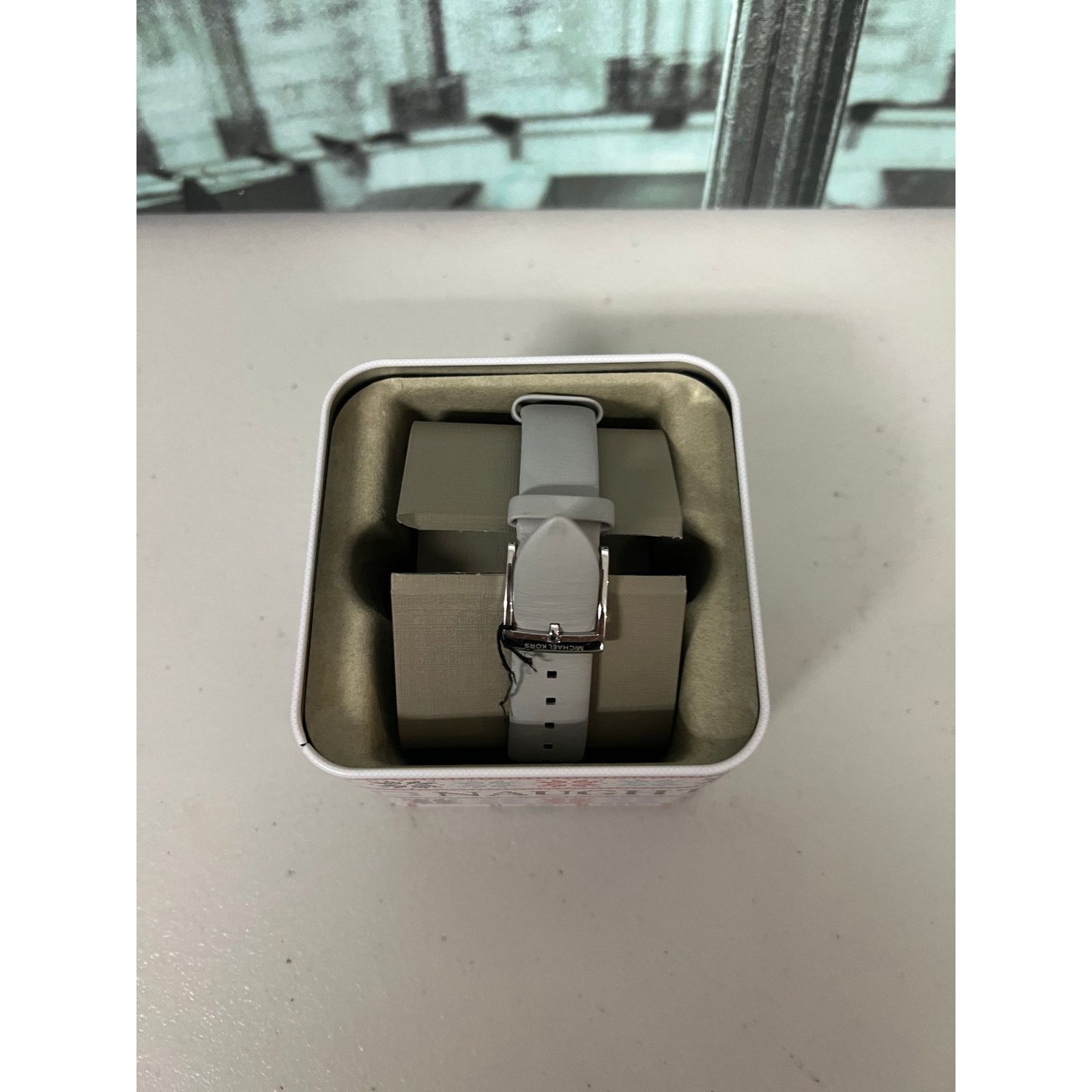 Michael Kors Michael Kors MK2797 Pyper White Dial Grey Leather Ladies Size ONE SIZE - 4 Thumbnail