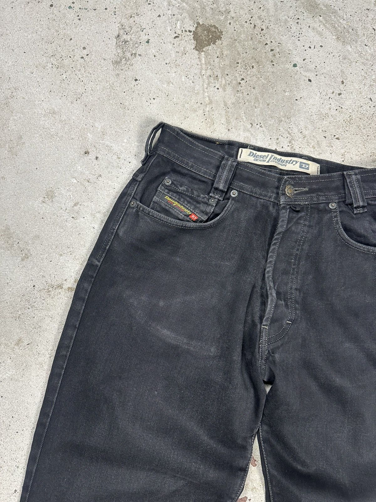 Diesel Vintage 90s Diesel Paddle Black Baggy Denim Jeans Jacket Size US 30 / EU 46 - 8 Thumbnail
