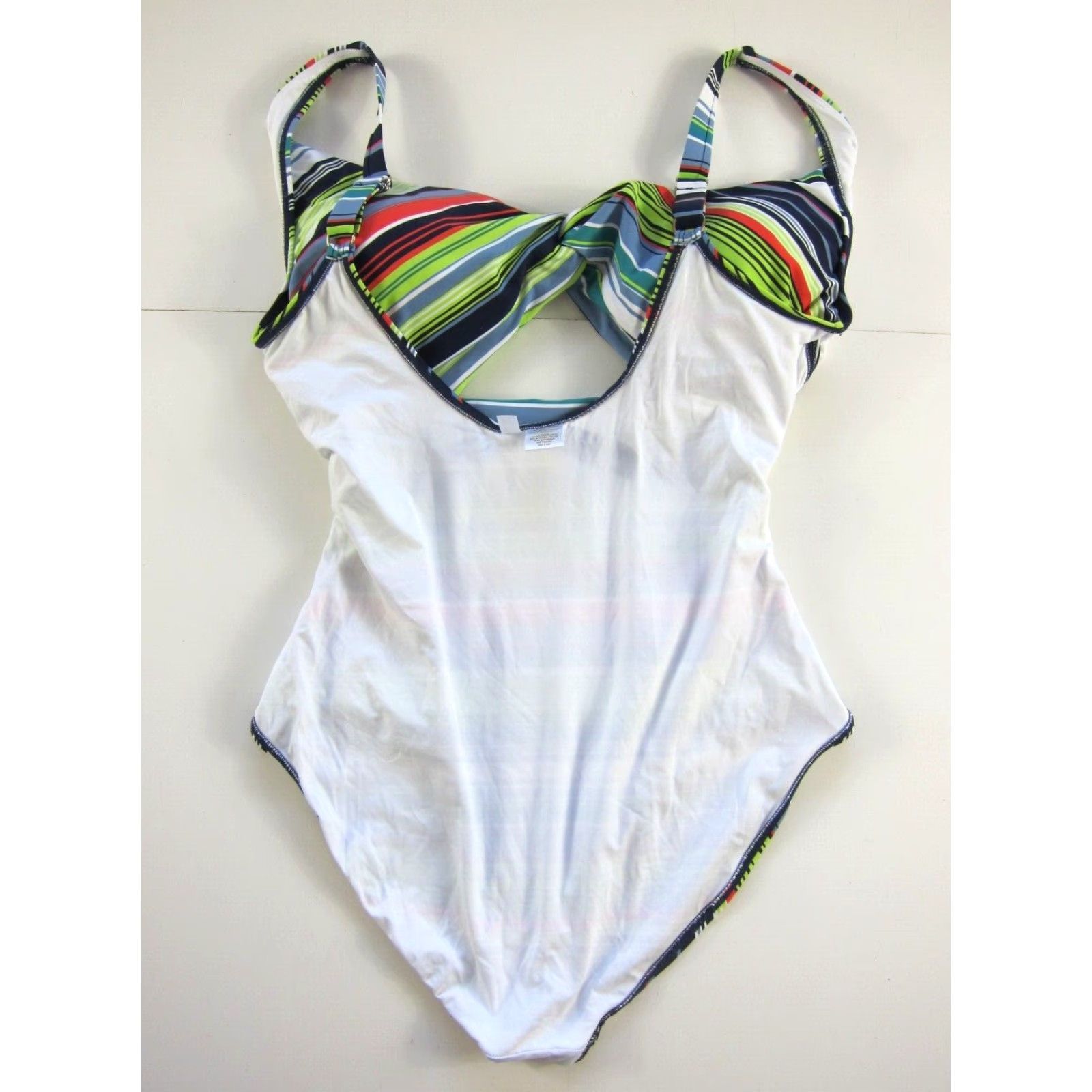 Vintage **Anne Cole Striped Open Twist Women's 16 One-Piece Swimsuit** User: **Anne Cole Striped Open Twist Women’s 16 One-Piece Swimsuit** Size ONE SIZE - 7 Thumbnail