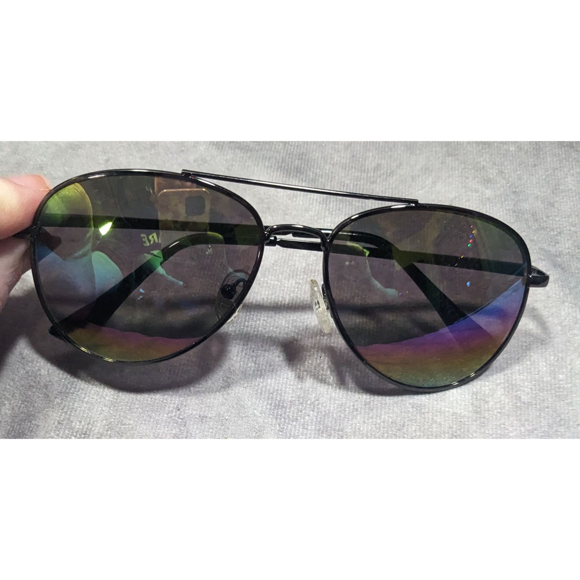 Abercrombie & Fitch Preppy Abercrombie Aviator Sunglasses With Rainbow Mirror Fi Size ONE SIZE - 14 Thumbnail