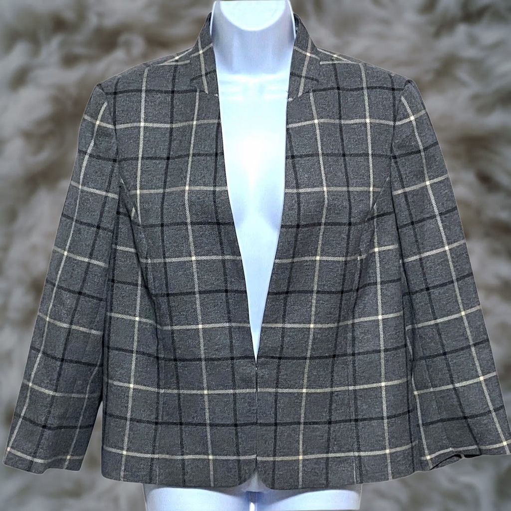 Vintage VINTAGE Black Label by Evan Picone Plaid Blazer Womens 12 Blazer Business Workwear Office Preppy Womens Size XL / US 12-14 / IT 48-50 - 1 Thumbnail