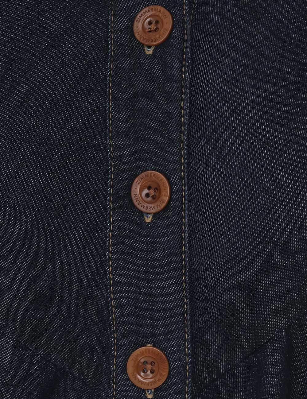 Zimmermann oc11z1025 Acacia Denim Shirt Dress in Blue Size L / US 10 / IT 46 - 6 Thumbnail