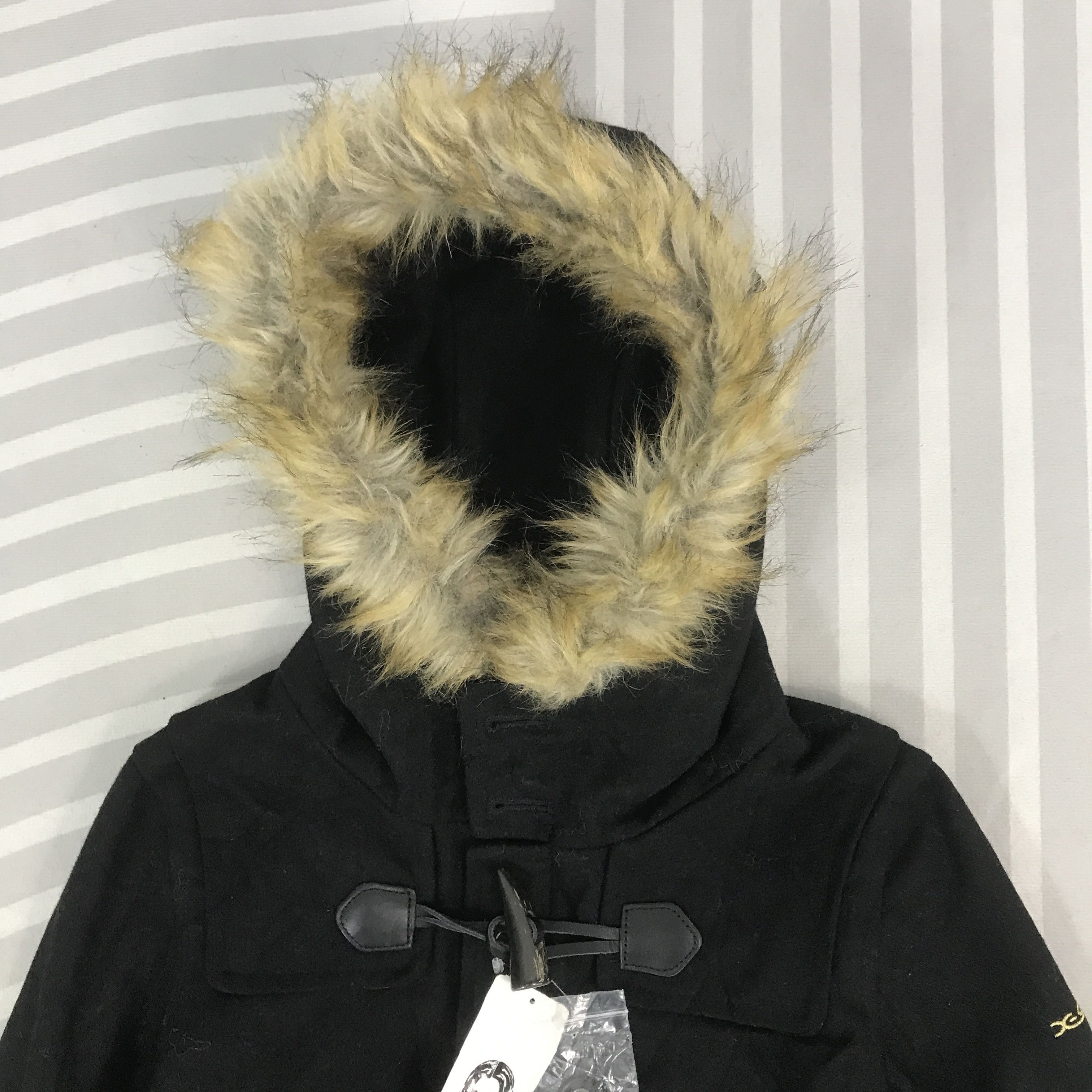 Japanese Brand × Vintage Vintage XGirl japan wool duffer design fur hoodie Jacket Size M / US 6-8 / IT 42-44 - 2 Thumbnail
