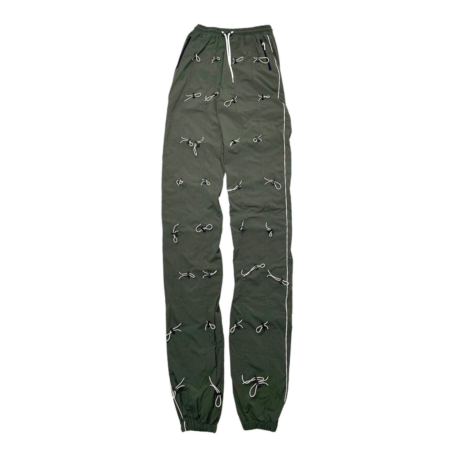 image of 99Is 99Percentis Gobchang Track Pants Olive White Pre-Owned, Men's (Size 26)