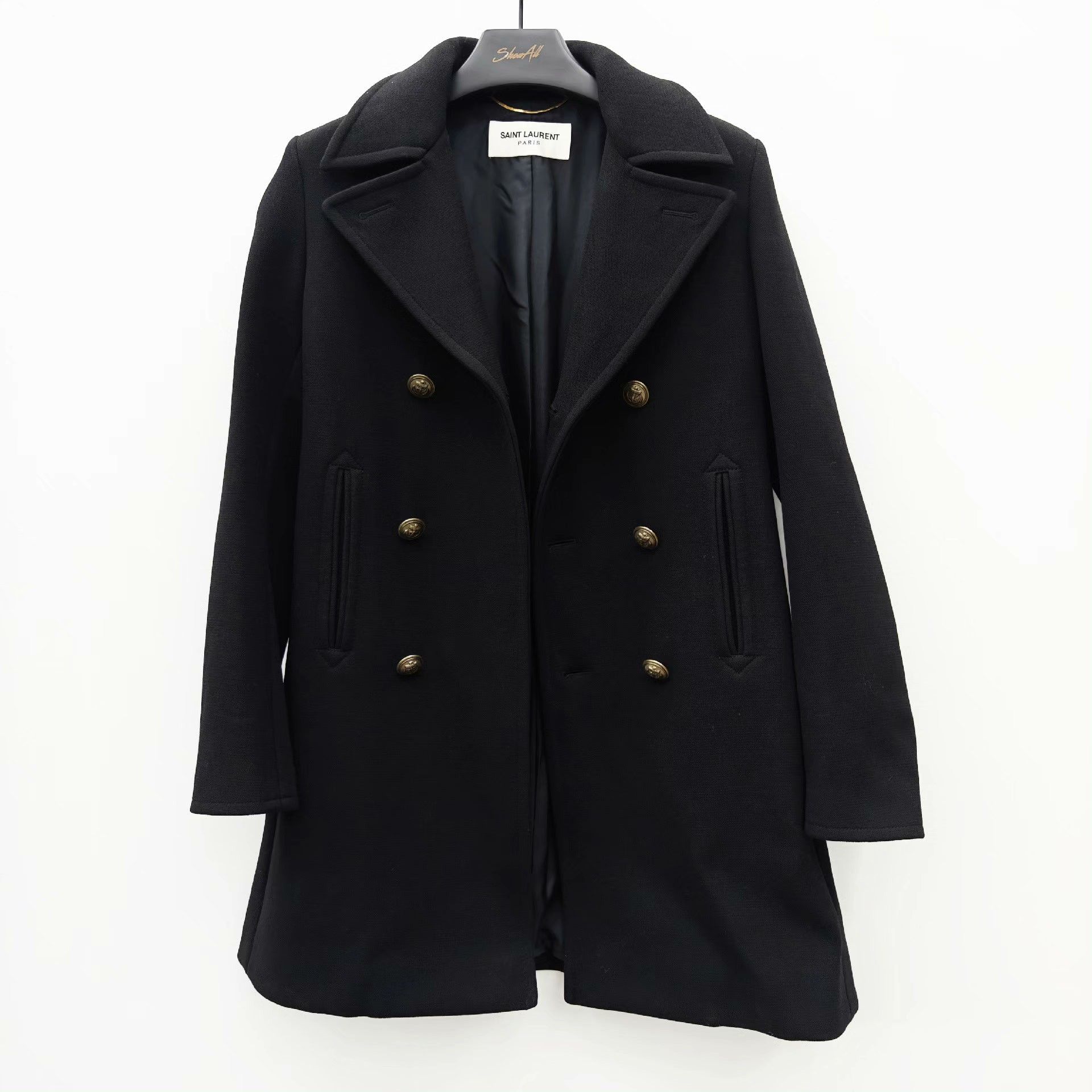 Saint Laurent Paris Saint Laurent Gold Anchor Button Coat Size US M / EU 48-50 / 2 - 1 Thumbnail