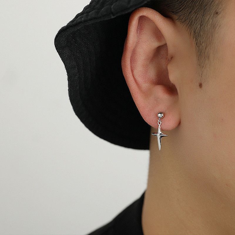 Jewelry × Sterling Silver Star 925 Silver Rare Earrings One Pairs Chrome Jewelry Size ONE SIZE - 4 Thumbnail