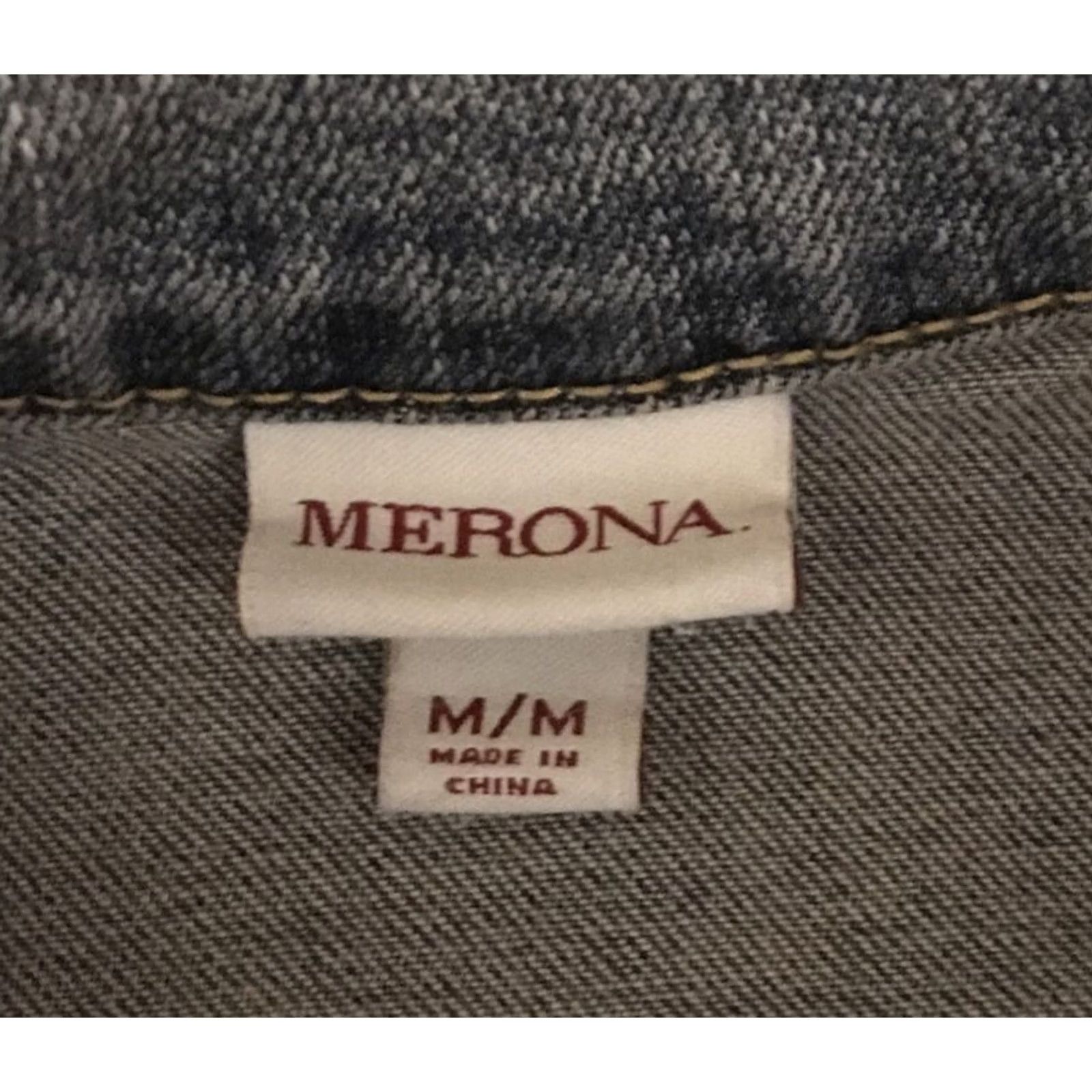 Merona Merona Womens Vest Denim Button Up Pockets Blue 872 Medium Vest Adults Womens Men? Size 32" / US 10 / IT 46 - 3 Thumbnail