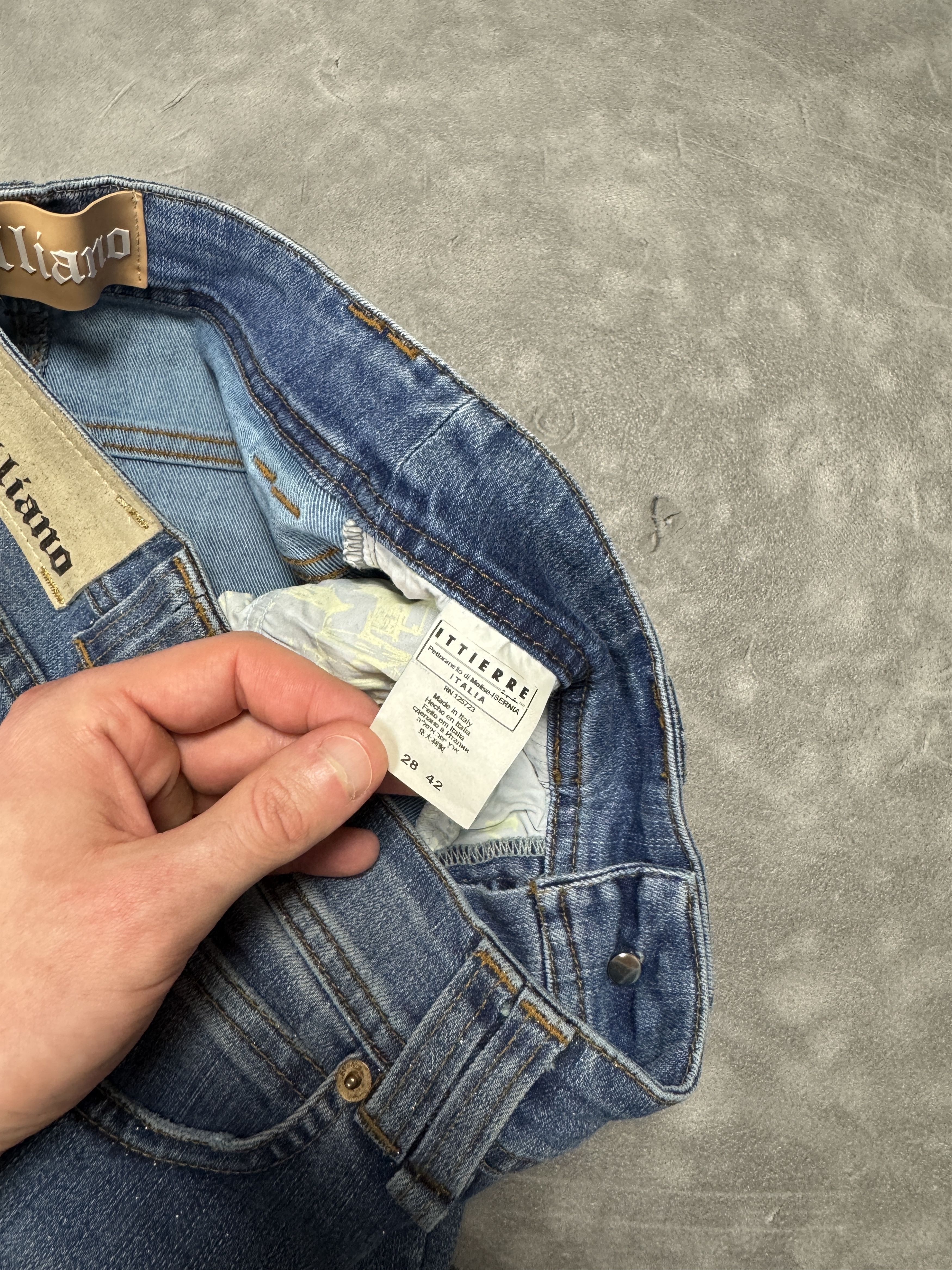John Galliano × Vintage John Galliano denim jeans streetwear retro glitter y2k Size 28" / US 6 / IT 42 - 7 Thumbnail