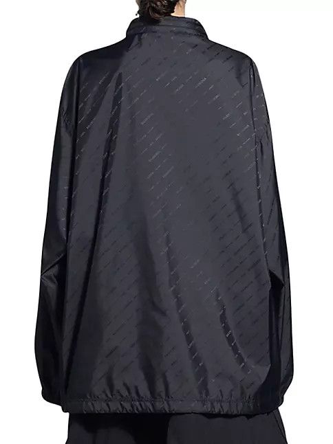 Balenciaga o1s1wg111024 Dup / Allover Logo Rain Jacket in Black Size L / US 10 / IT 46 - 5 Thumbnail