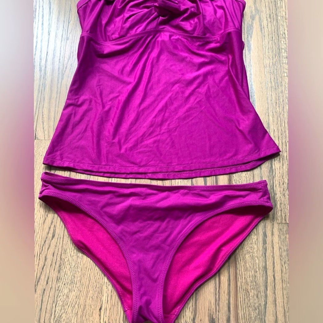 Athleta Athleta Swimsuit Set Tankini Top Bottoms 36B/C Medium Purple Women M Cover Up Size M / US 6-8 / IT 42-44 - 2 Thumbnail