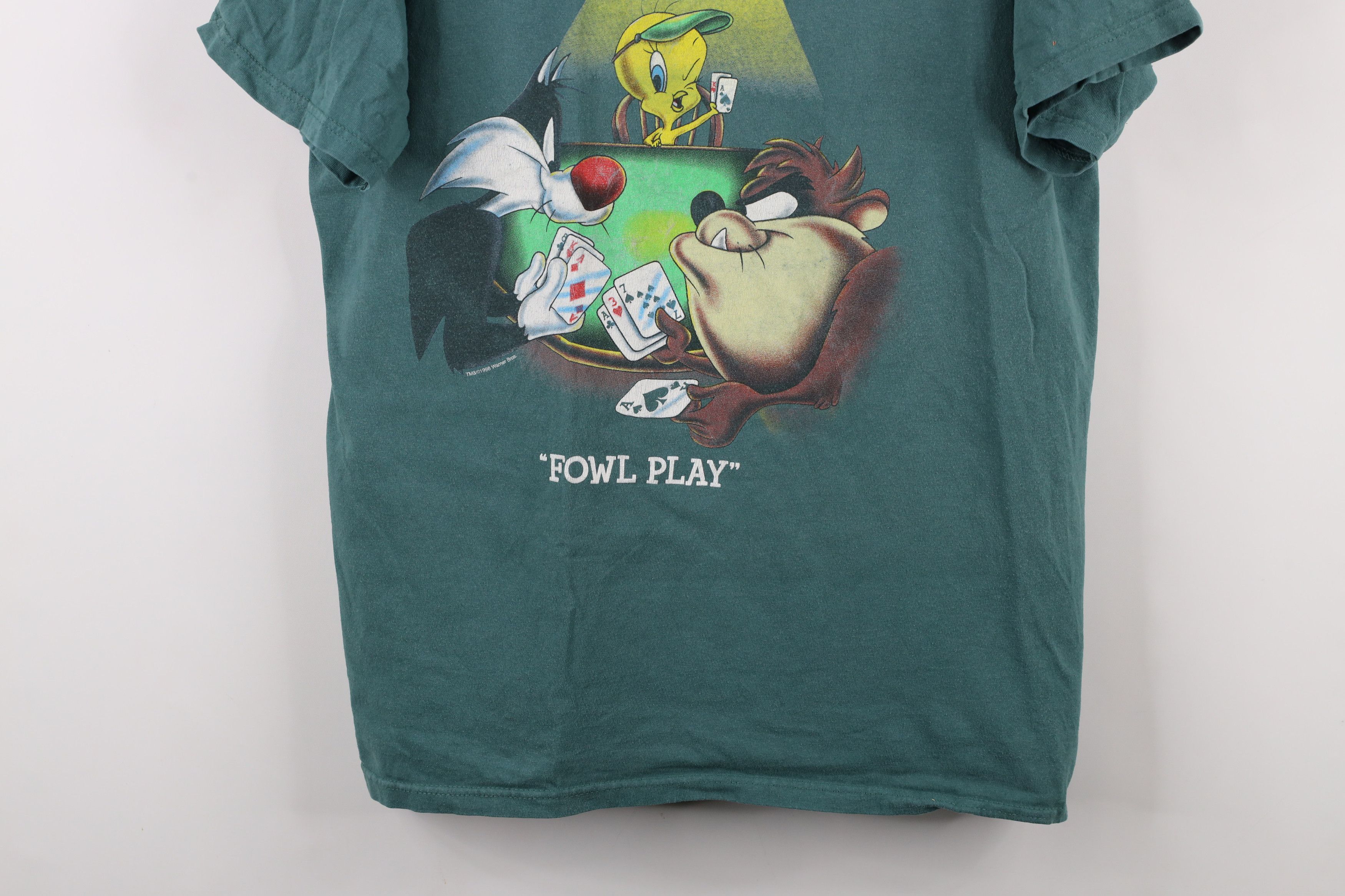 Vintage Vintage 90s Looney Tunes Fowl Play Poker Reno Nevada T-Shirt Size US L / EU 52-54 / 3 - 3 Thumbnail