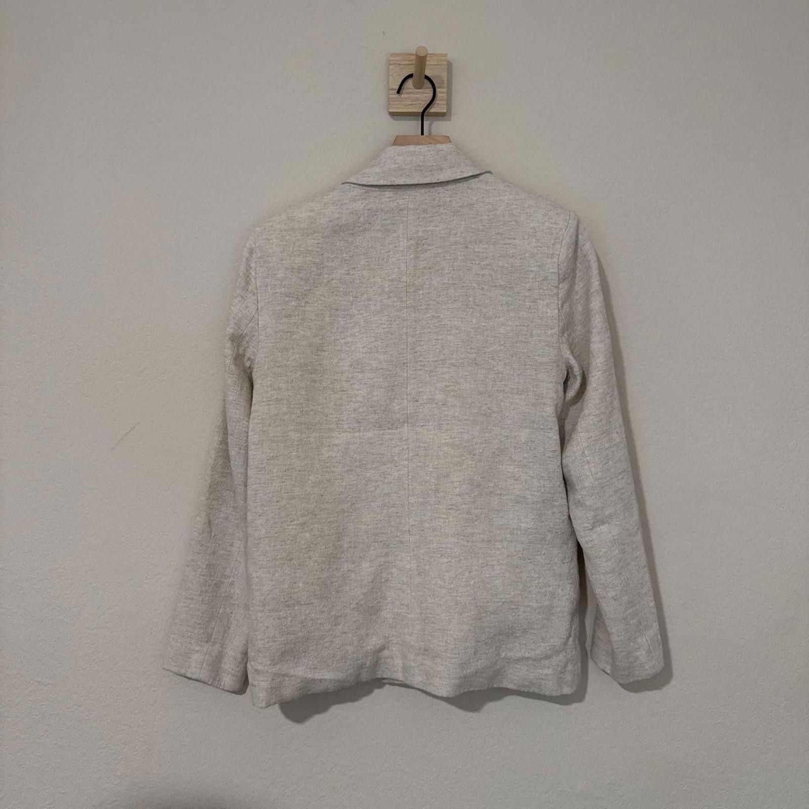 Abercrombie & Fitch Abercrombie Women's Linen Blend Beige Blazer Jacket Small Size S / US 4 / IT 40 - 3 Thumbnail