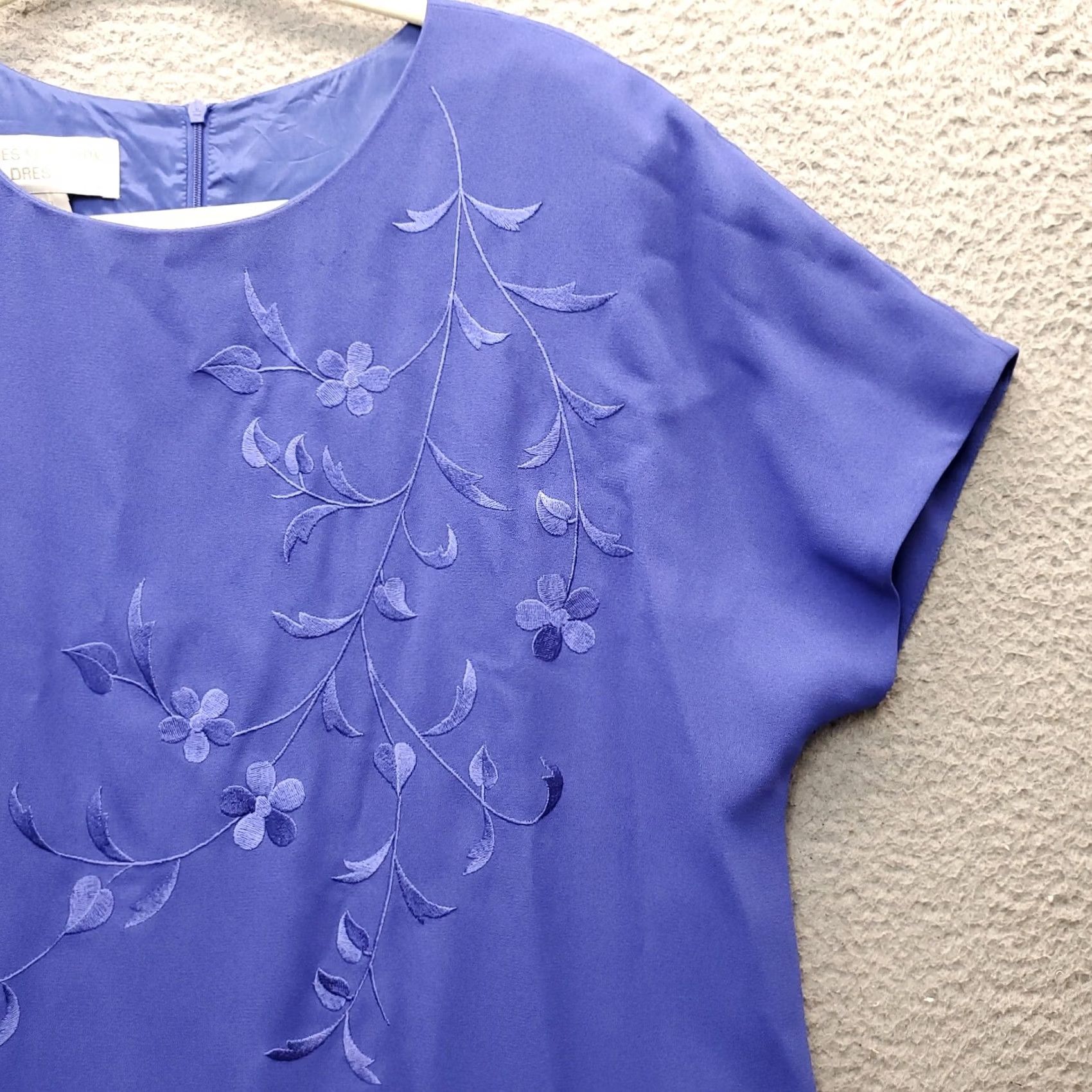 Jones New York Jones New York Womens Size 14 Blue Floral Embroidered Back Zip Sheath Dress Size XL / US 12-14 / IT 48-50 - 5 Thumbnail