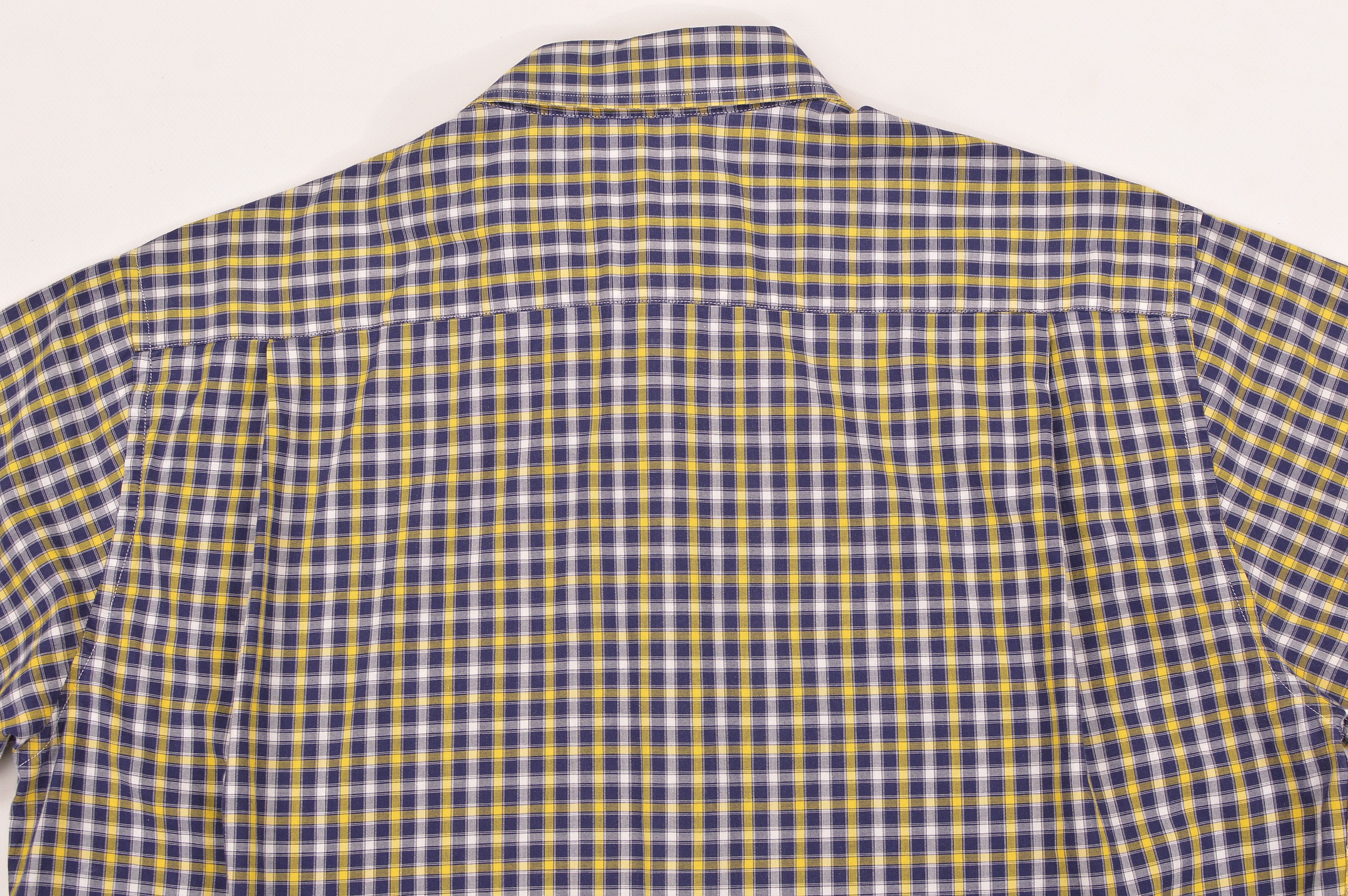 Saint Laurent Paris × Vintage × Yves Saint Laurent YSL Yves Saint Laurent Pour Homme Vtg Check SS Button Shirt Size US XL / EU 56 / 4 - 8 Thumbnail