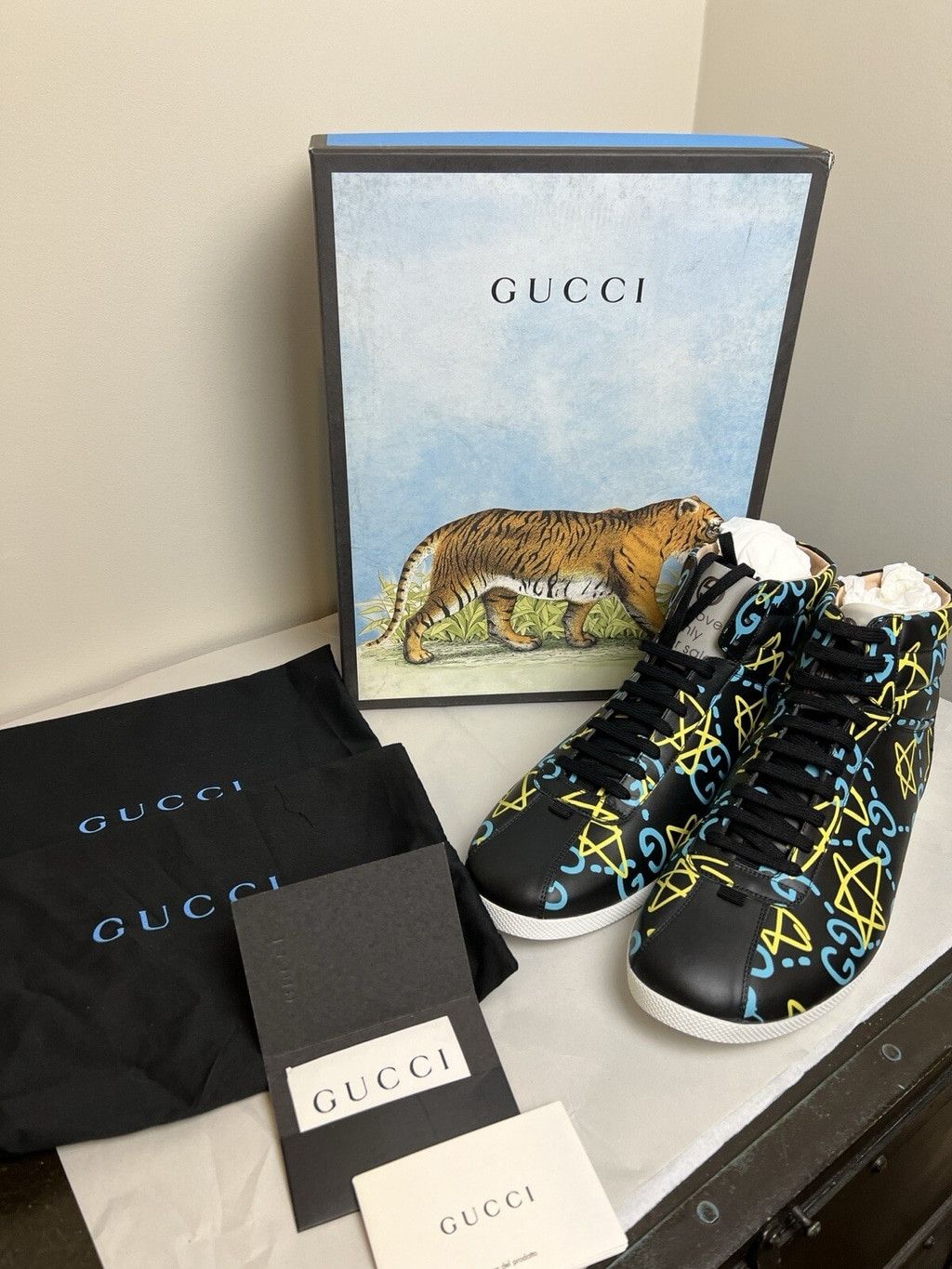 Gucci Gucci Ghost High Top Sneakers Apollo Limited Edition 9 Men Size US 9 / EU 42 - 1 Thumbnail