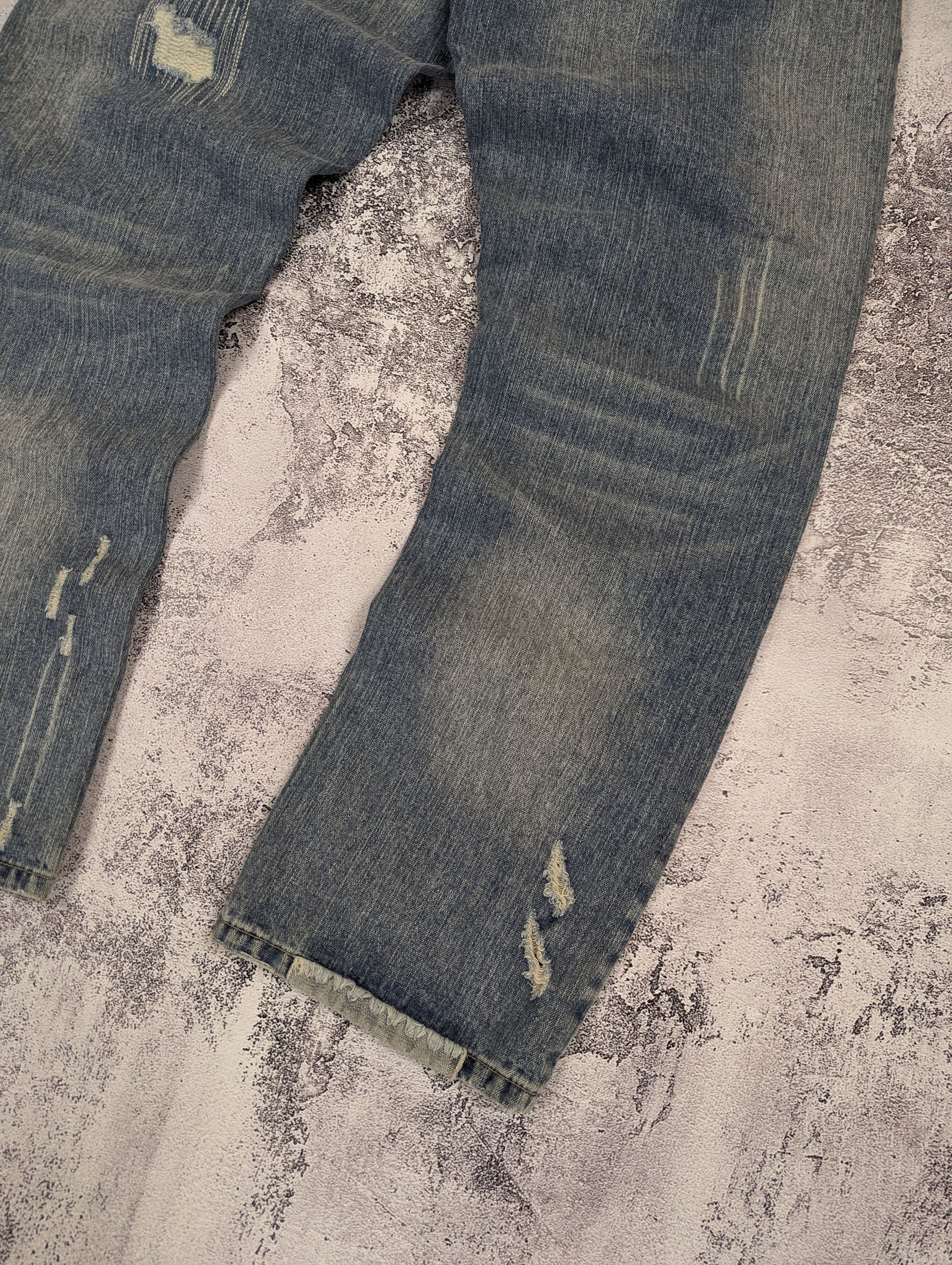 Japanese Brand Osaka Tiger Japanese Distressed Light Blue Jeans Mens Sz 38R Size US 38 / EU 54 - 3 Thumbnail