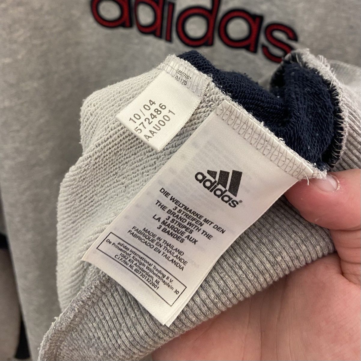 Adidas Adidas Vintage Sweatshirt Navy / White Panel — XXL Size US XXL / EU 58 / 5 - 5 Thumbnail