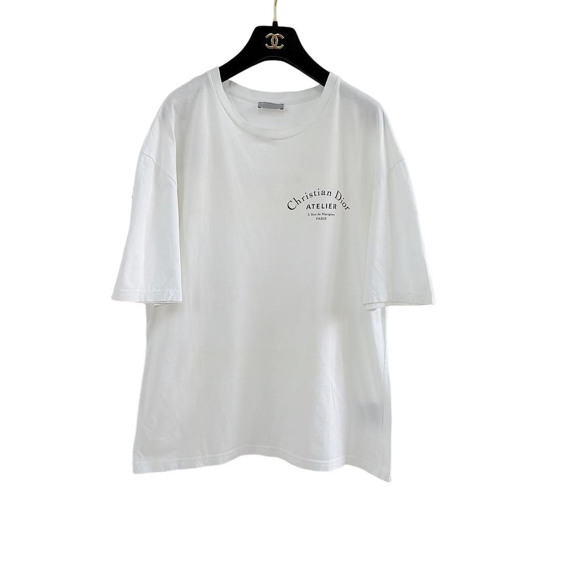 Dior 2018 Dior Homme Atelier Men's Logo-printed Black T-shirt