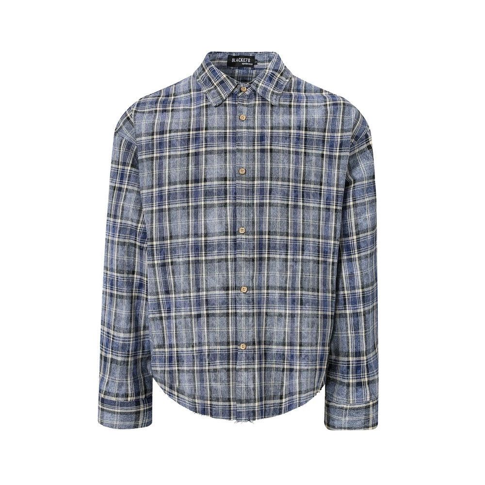 Vintage Men's American retro distressed plaid long-sleeved shirt Size US M / EU 48-50 / 2 - 1 Thumbnail