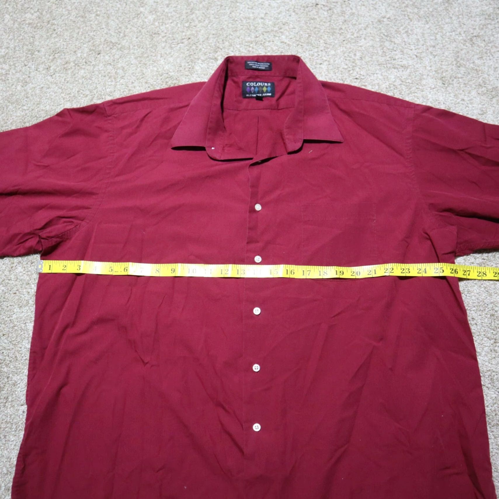 Alexander Julian Alexander Julian Colours Red Shirt Button-Up Long Sleeve Mens 2XL 18.5 34 35 Solid Clothing Shirt Mens XXL Red Button-Front Vintage? Size US XXL / EU 58 / 5 - 3 Thumbnail