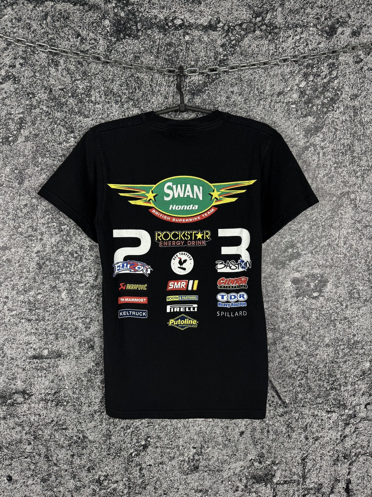 Honda Swan Honda British Superbike Team Racing Moto Tee Rockstar Size US S / EU 44-46 / 1 - 11 Thumbnail