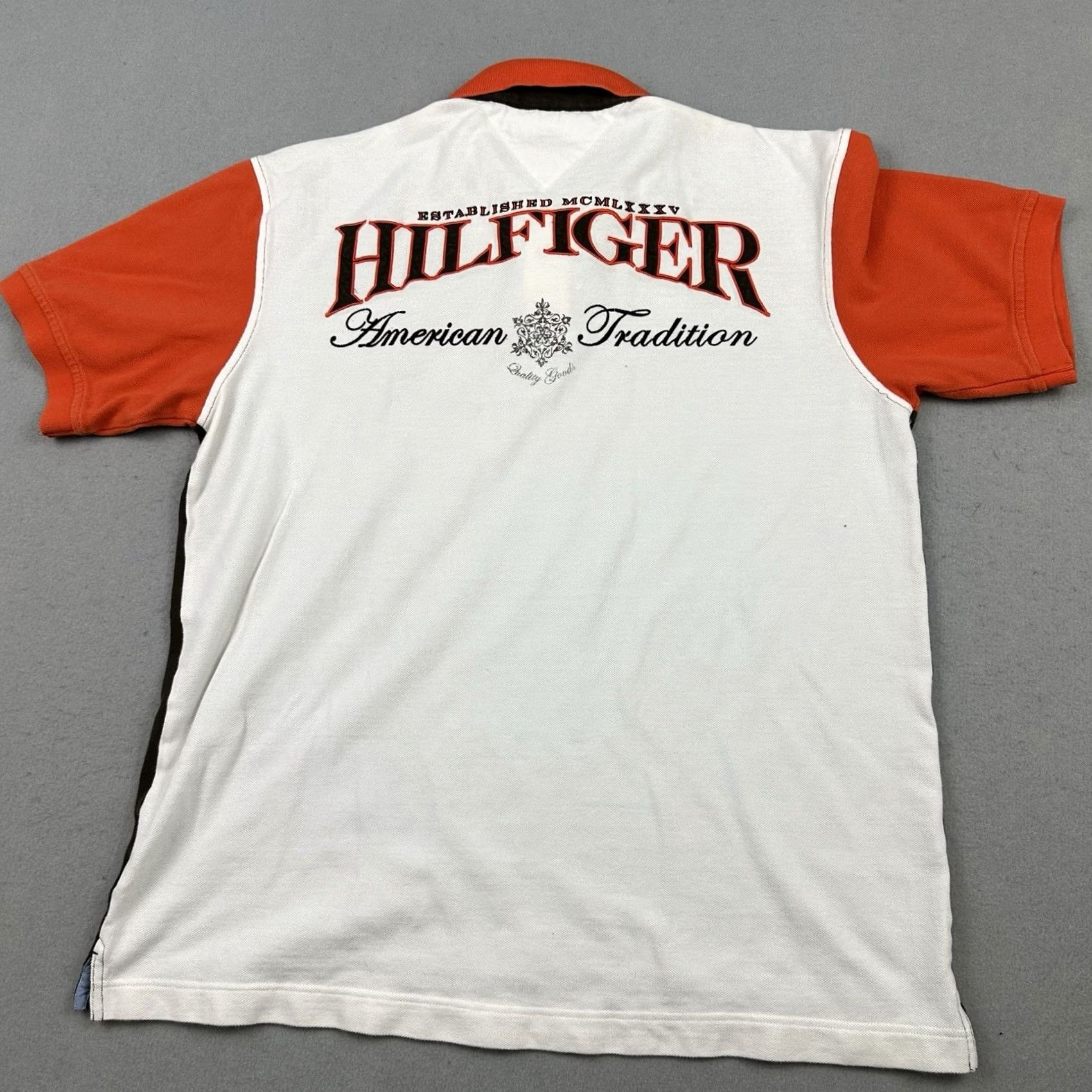 Tommy Hilfiger Vintage Tommy Hilfiger Polo Men XL Brown Orange Crest Embroidered Logo Short Sleeve Collared Button Cotton Casual Activewear Preppy Size US XL / EU 56 / 4 - 7 Thumbnail