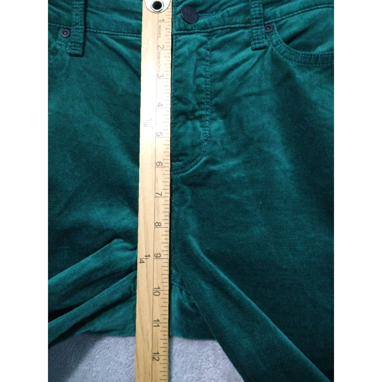 NYDJ NYDJ Jeans Womens 10 Green Brushed Velvet Ami Skinny Lift Tuck Mid Rise Stretch Size 32" / US 10 / IT 46 - 4 Thumbnail