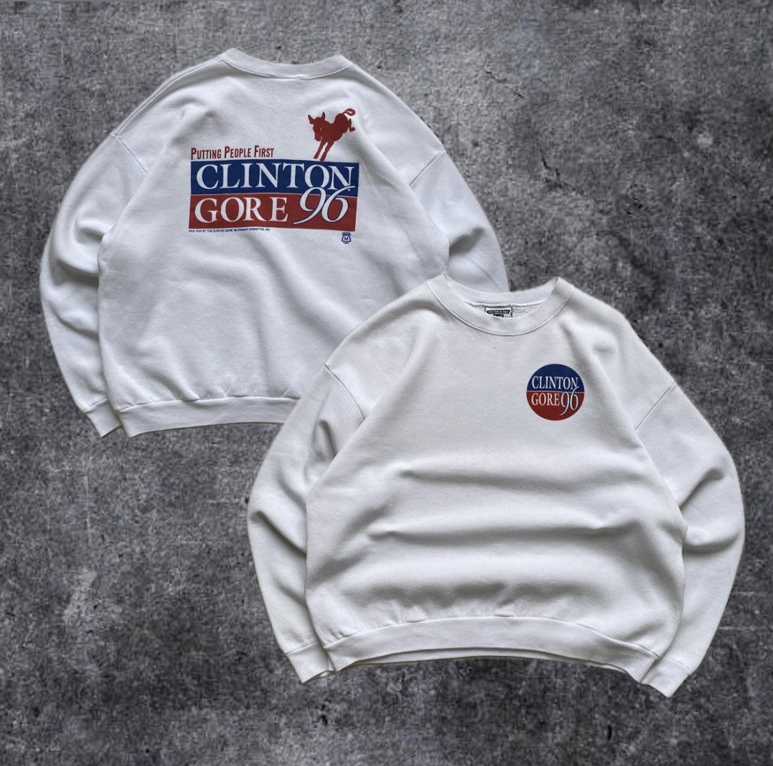 Lee 🗽Vintage 96 Lee Clinton Gore Boxy Sweatshirt USA President Size US M / EU 48-50 / 2 - 1 Thumbnail