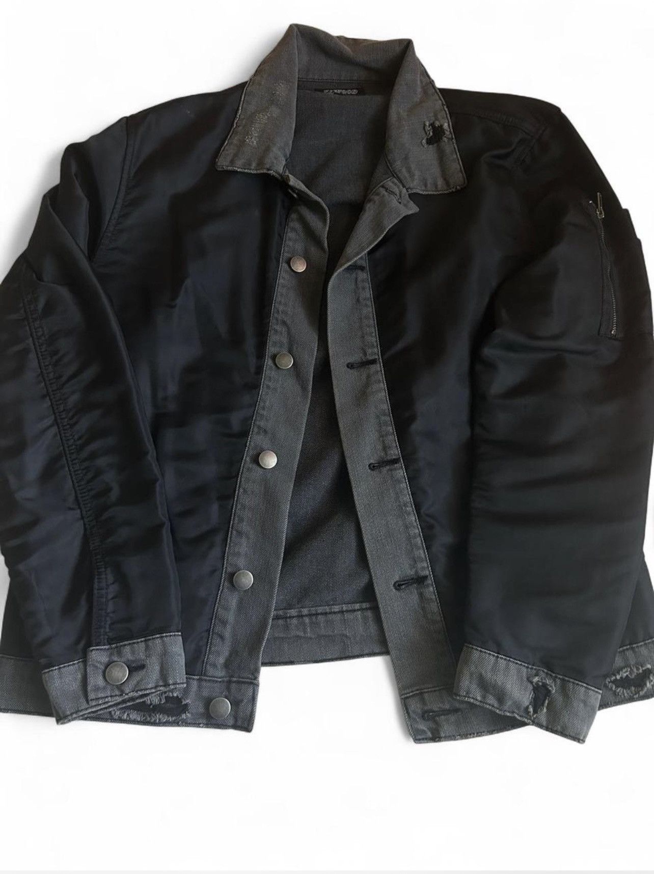 Elwood Black unique denim jacket Size US S / EU 44-46 / 1 - 1 Thumbnail