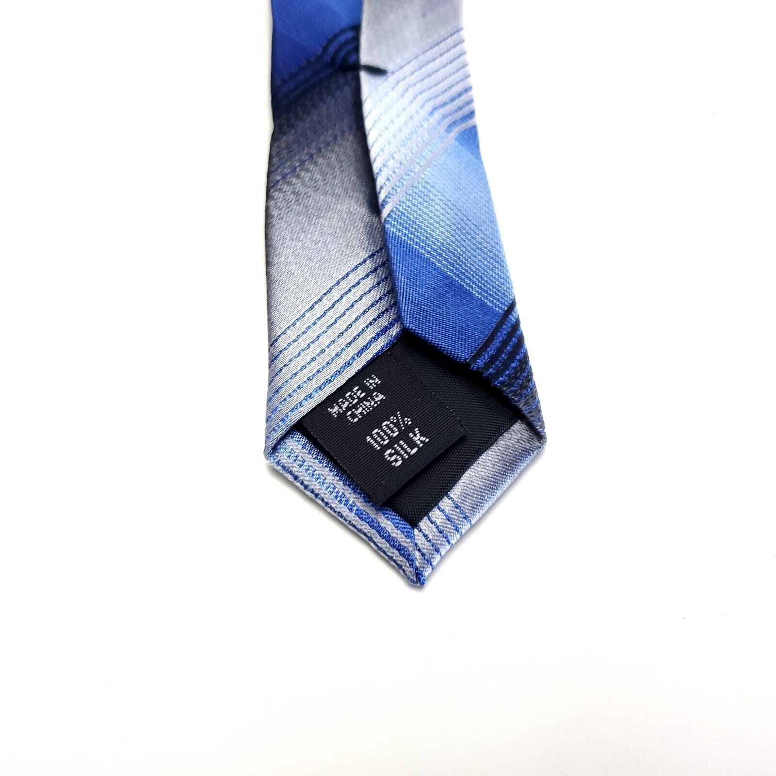 Van Heusen Van Heusen Blue Plaid Woven Silk Tie Size ONE SIZE - 4 Thumbnail