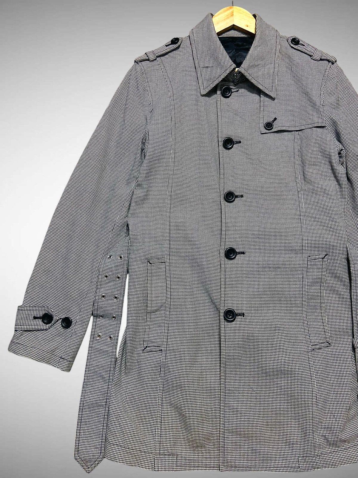 Tornado Mart Vintage Tornado Mart Houndstooth Trench Coat Size US M / EU 48-50 / 2 - 4 Thumbnail