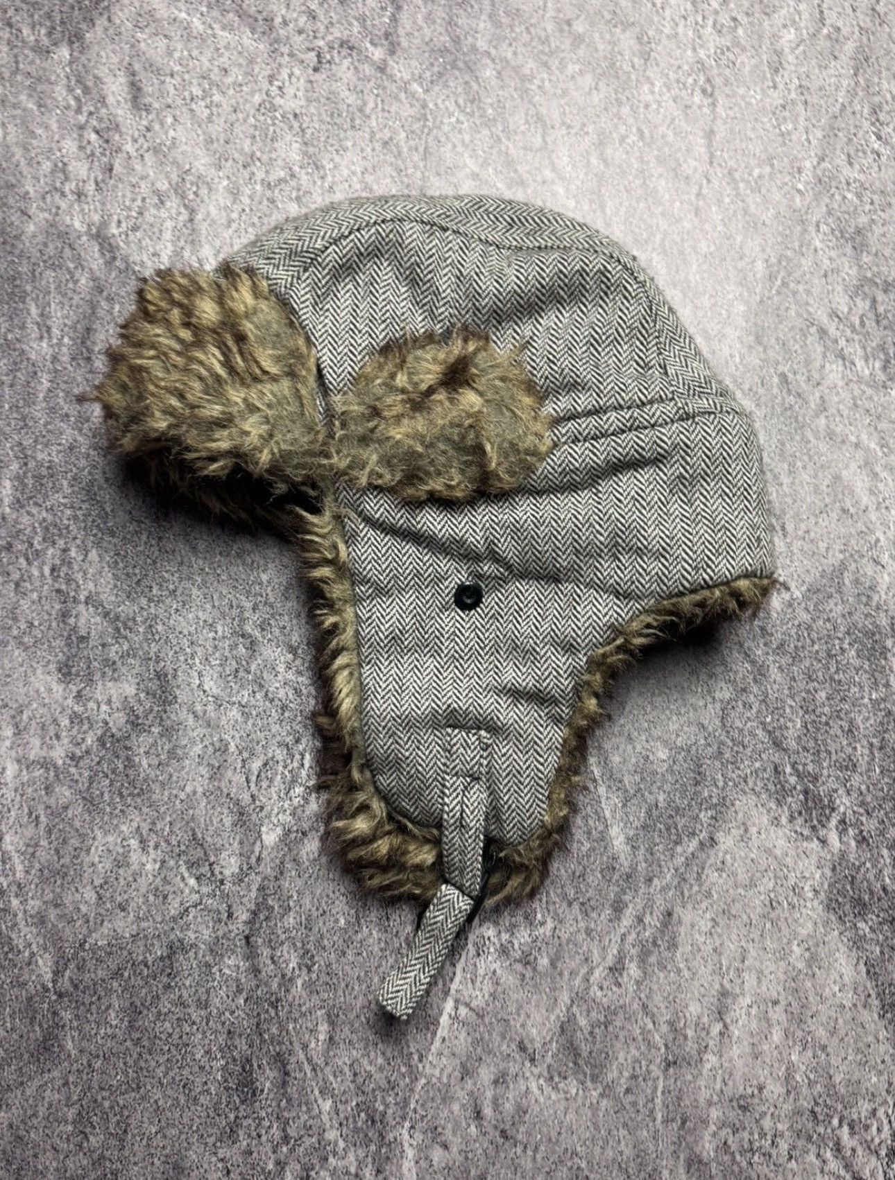 Pre-owned Avant Garde Y2k Fur Fuzzy Mohair Japan Archival Ushanka Trapper Hat In Black