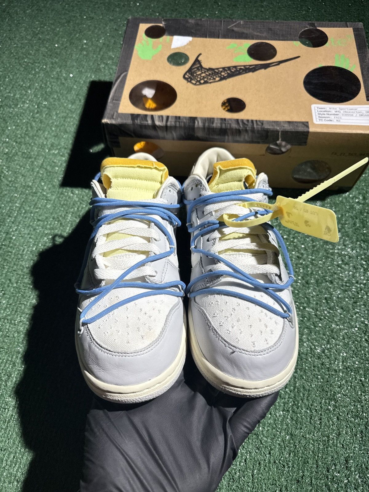 Nike × Off-White × Virgil Abloh Nike dunk low off white lot 05 size 9 Size US 9 / EU 42 - 2 Thumbnail