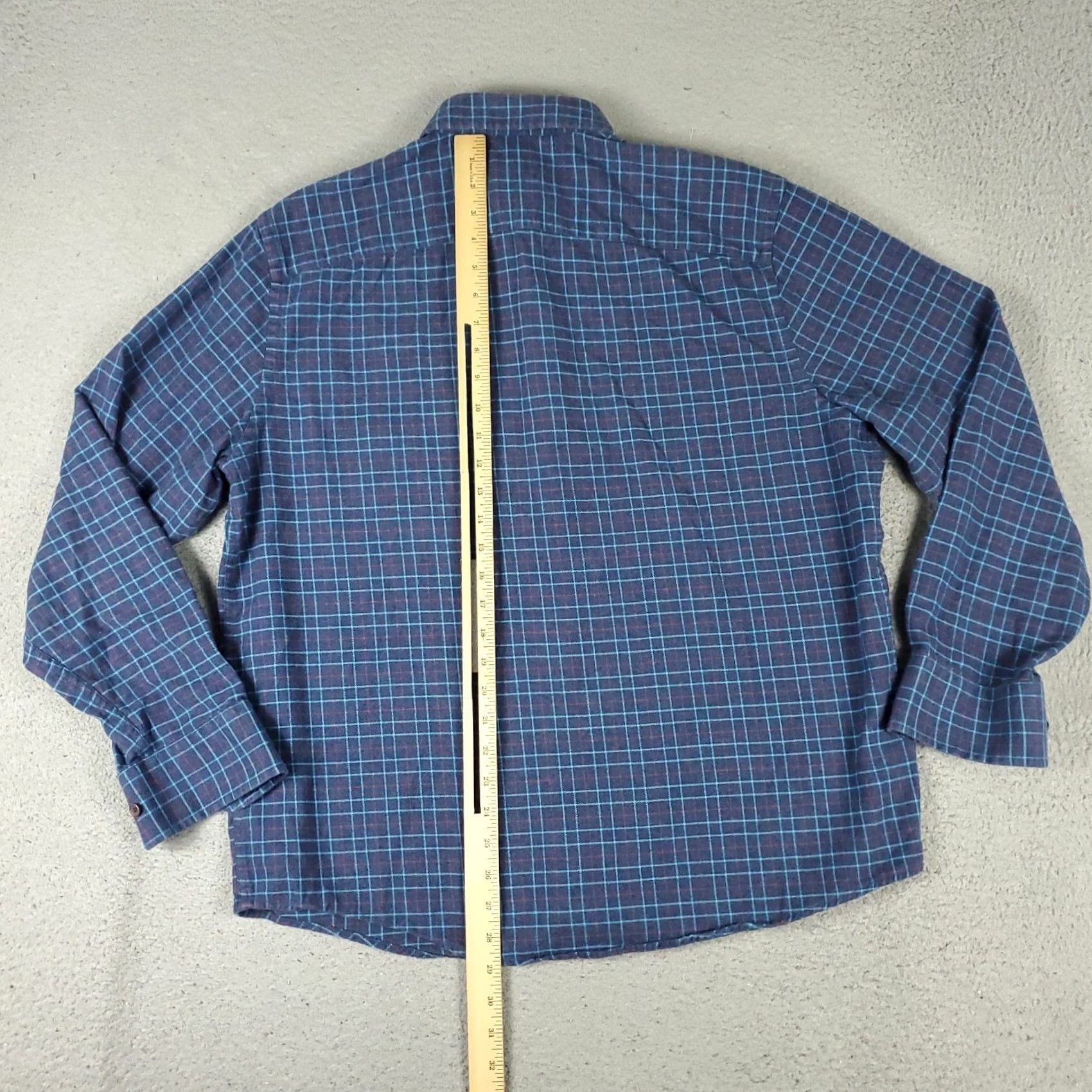 UNTUCKit UNTUCKit Shirt Mens XL Blue Check Flannel Button Up Long Sleeve Size US XL / EU 56 / 4 - 3 Thumbnail