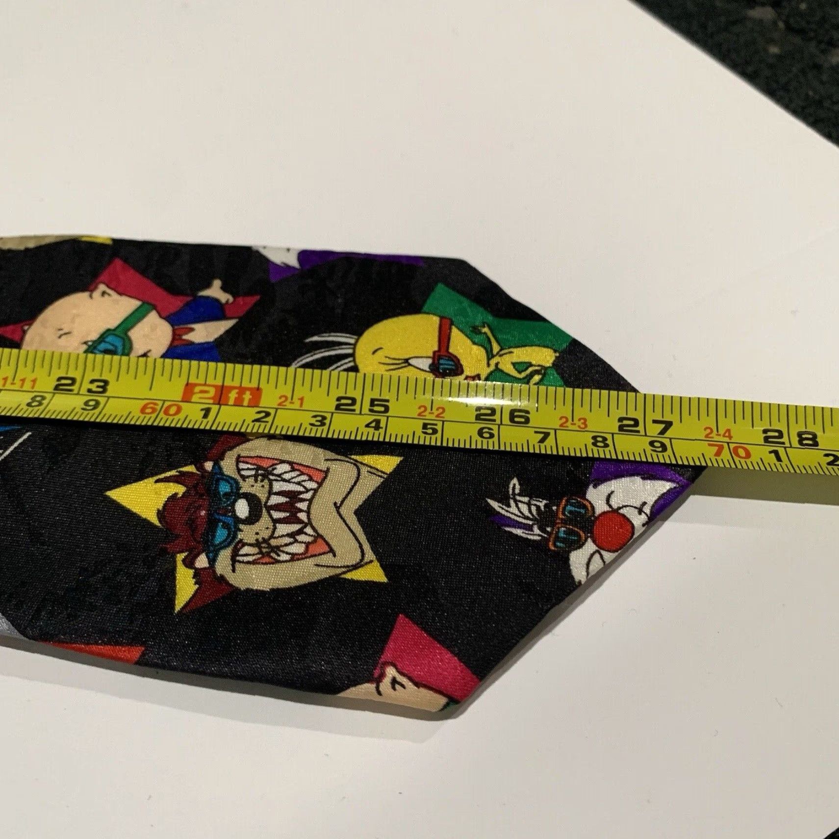 Vintage VINTAGE Looney Tunes Tie Men One Size Black Polyester Classic Width Tweety Daffy Porky Taz Sunglasses Size ONE SIZE - 8 Thumbnail