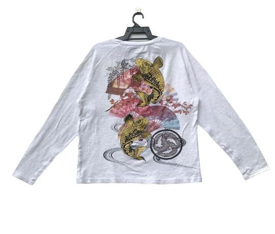 Vintage Vtg 90s japan traditional koi fish embroidery native shirt Size US L / EU 52-54 / 3 - 1 Thumbnail