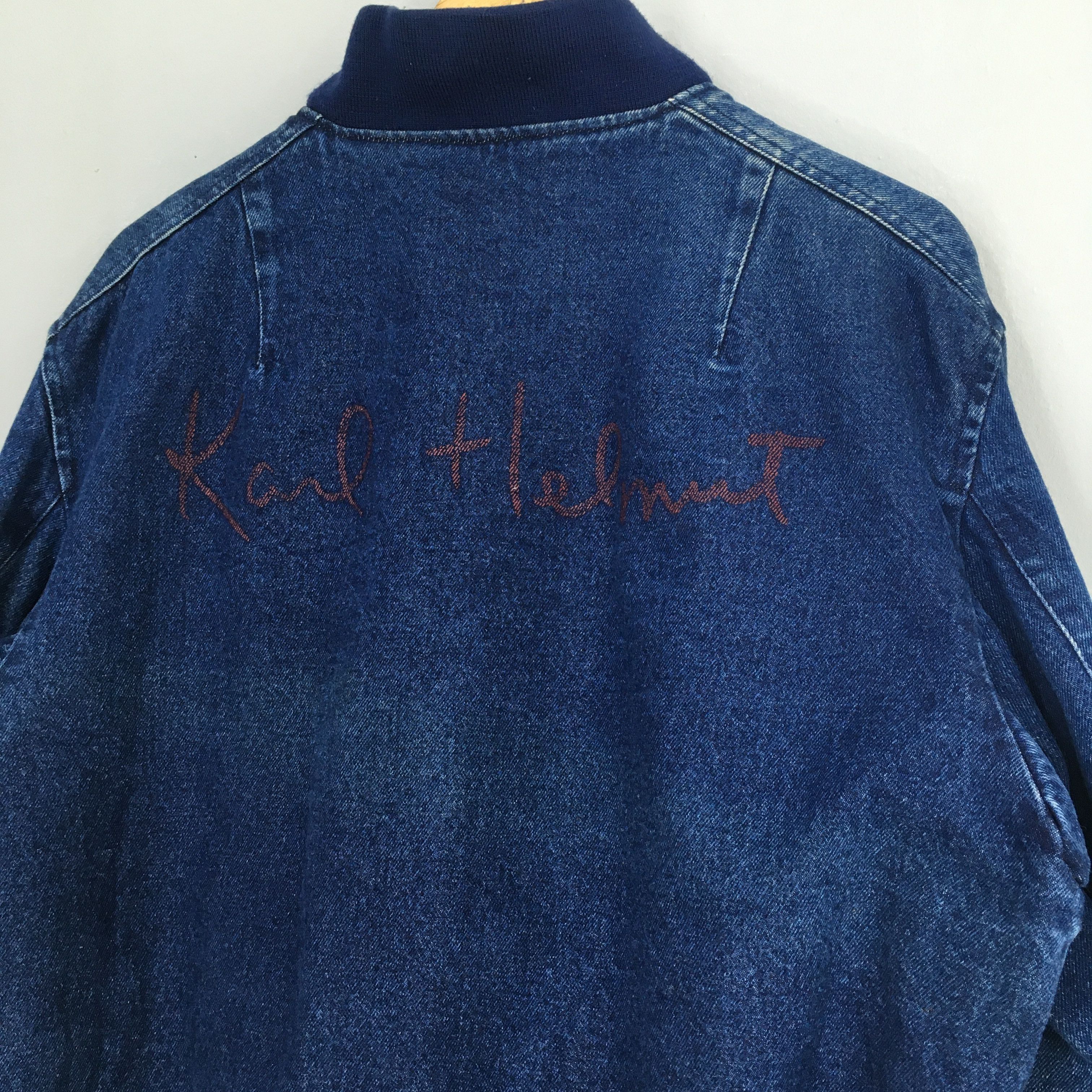 Karl Helmut Vintage Karl Helmut Bomber Denim Jacket Large Size US L / EU 52-54 / 3 - 10 Thumbnail