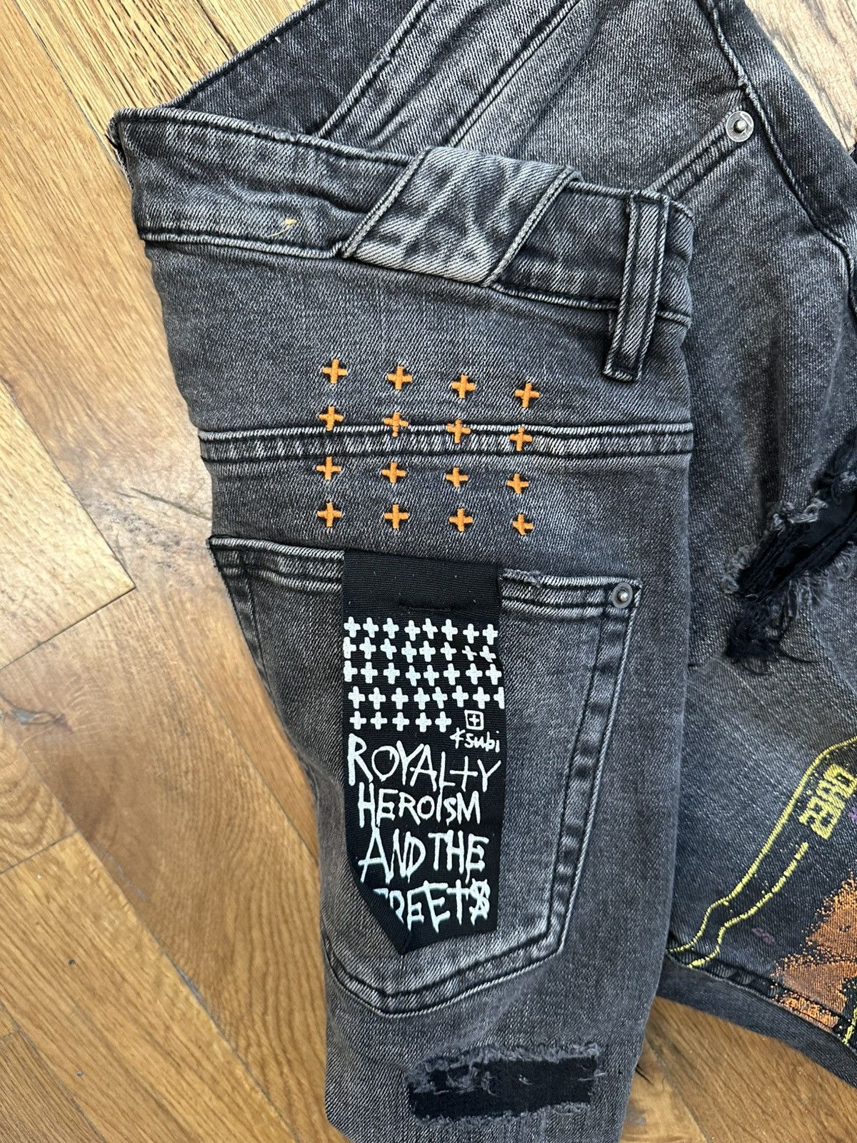 Ksubi Ksubi Hardcore Angst Distressed Black Denim Jeans Sz 31 Size US 31 - 4 Thumbnail