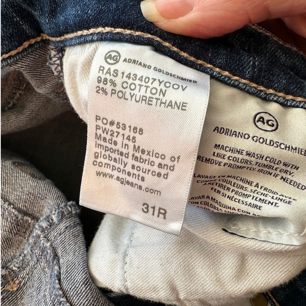 AG Adriano Goldschmied AG Adriano Goldschmied Prima Cigarette Leg Jean Med Wash 31R Size 31" - 8 Thumbnail