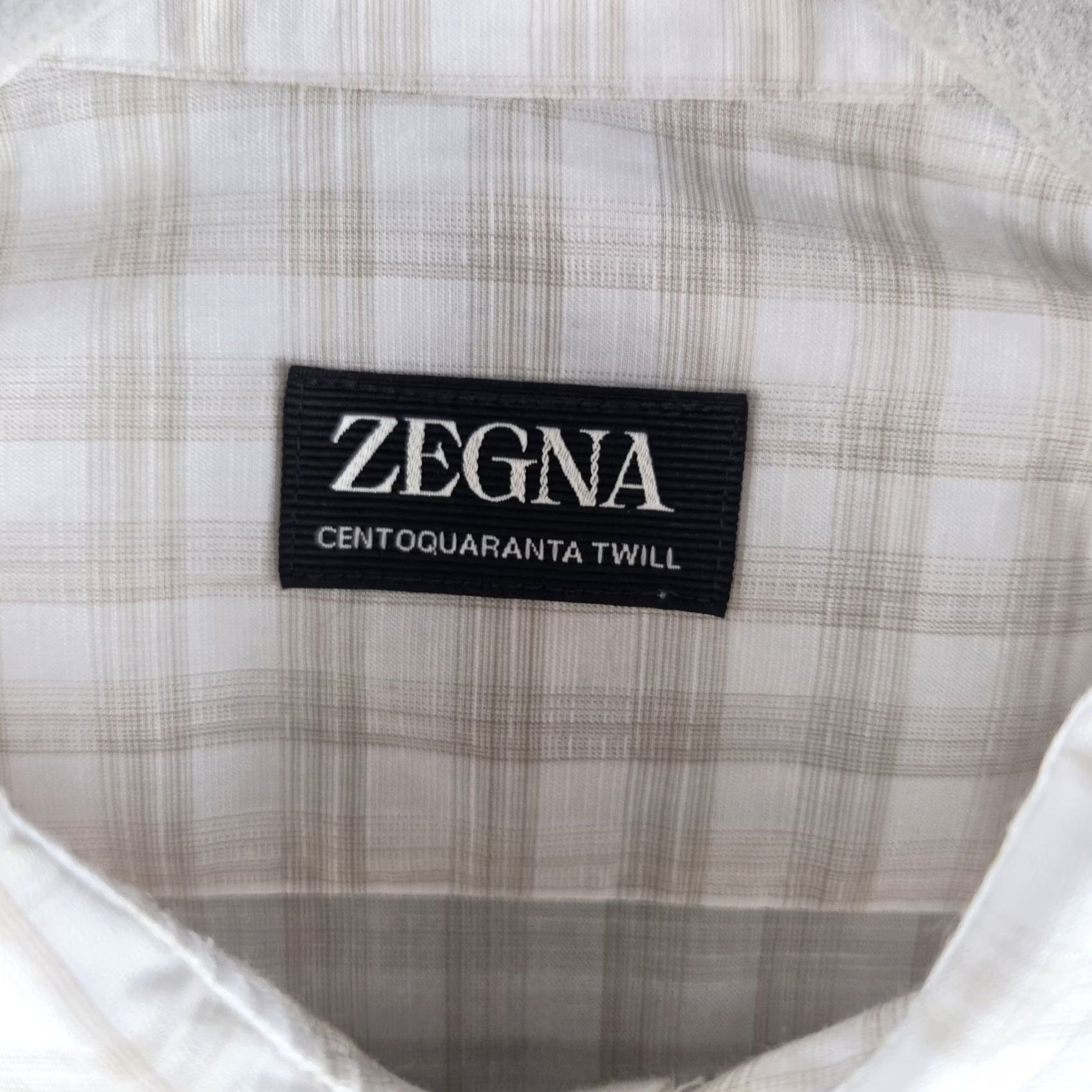 Z Zegna Zegna Shirt Mens Medium Blue Plaid Centoquaranta Twill Linen Blend Button Down Size US M / EU 48-50 / 2 - 4 Thumbnail
