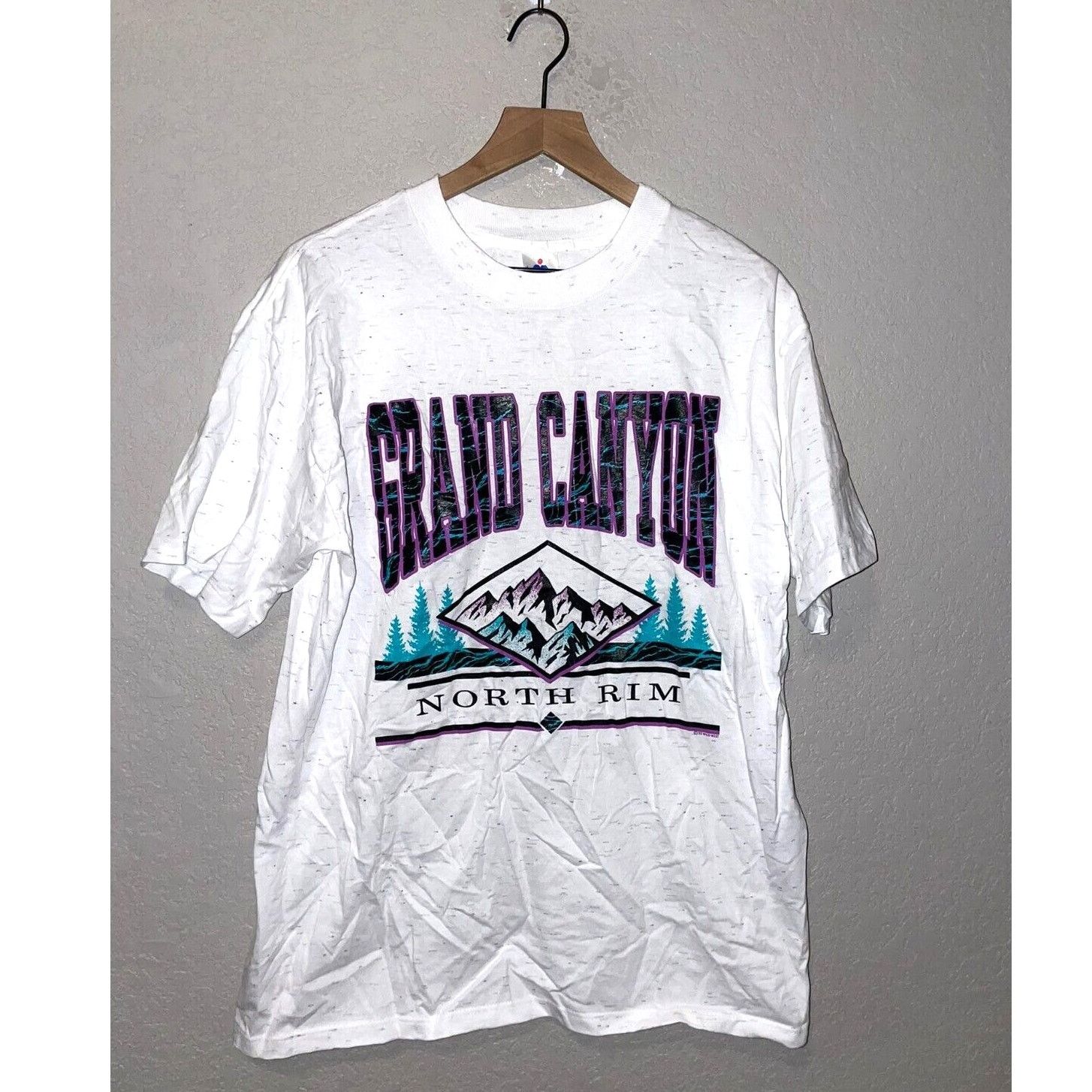 Vintage VTG Test Print Shirt Grand Canyon Yellowstone White OOAK Tee Size US L / EU 52-54 / 3 - 1 Thumbnail