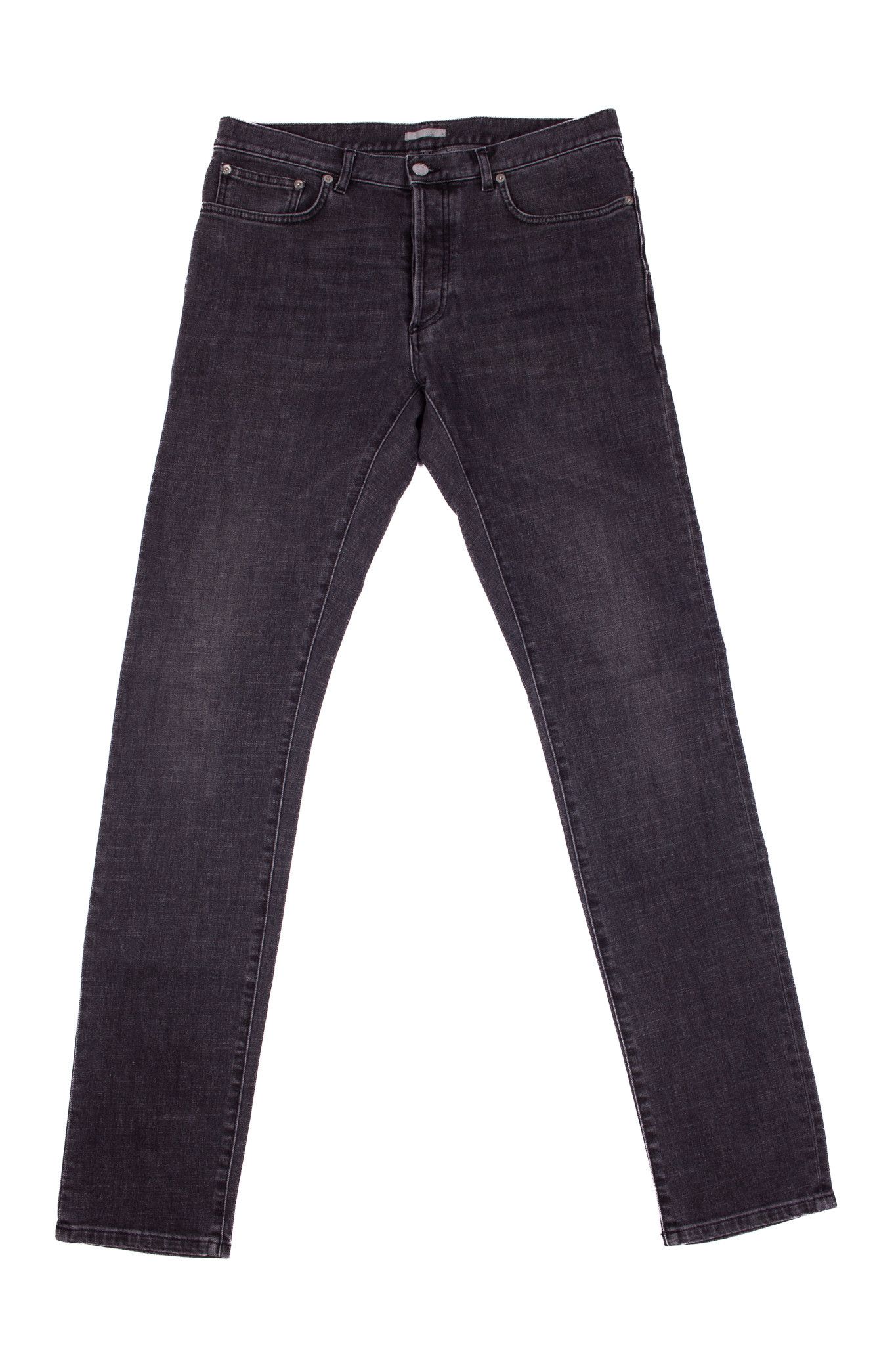 image of Dior Homme Dark Washed Gray Cotton Blend Jeans, Men's (Size 33)