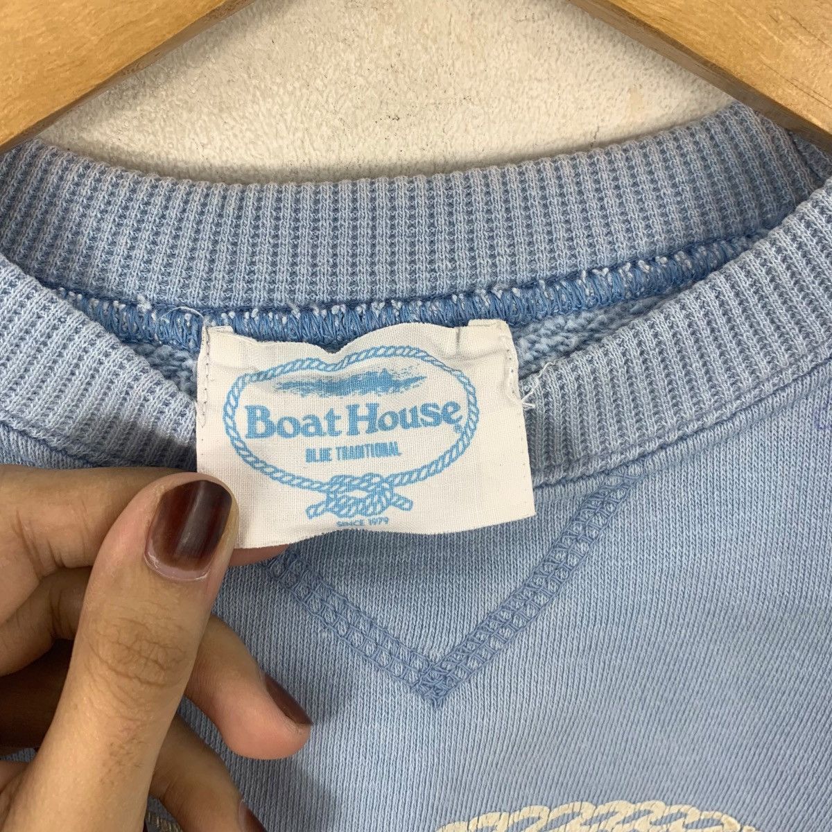 Boathouse Vintage 90’ BOAT HOUSE JAPAN Joymark Blue Sweatshirt Sweater Size M / US 6-8 / IT 42-44 - 7 Thumbnail