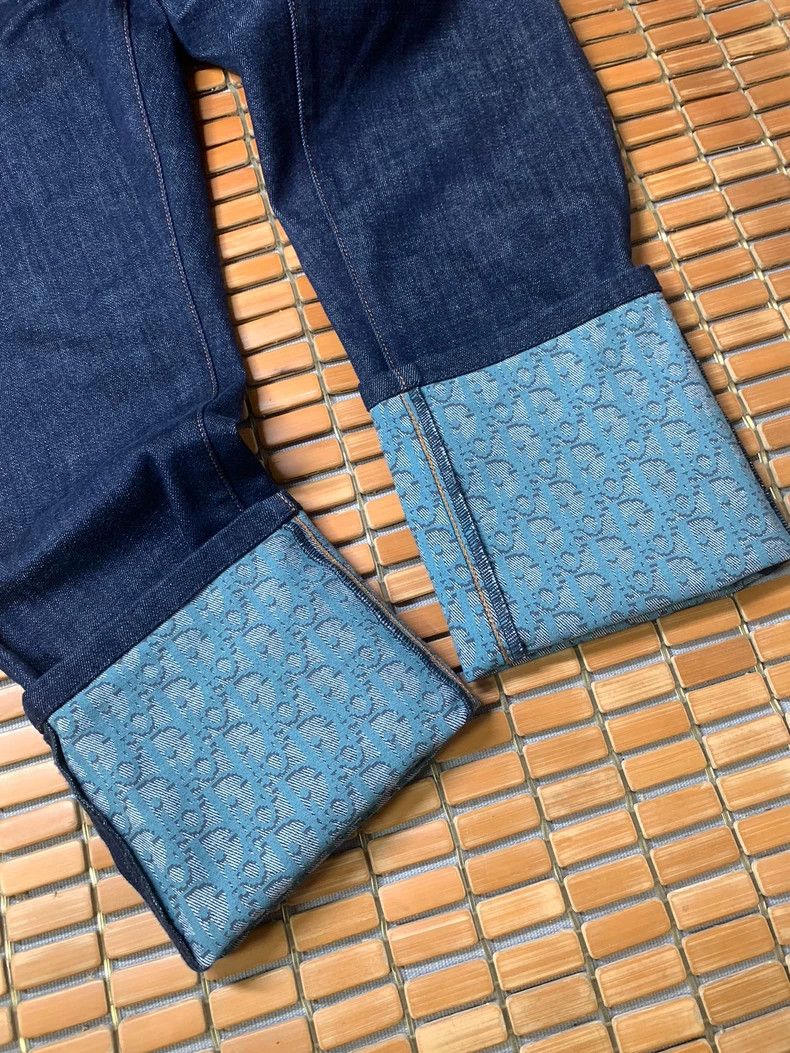 Dior Dior Cuffed Printed Denim Jeans - dmc Size US 30 / EU 46 - 1 Thumbnail