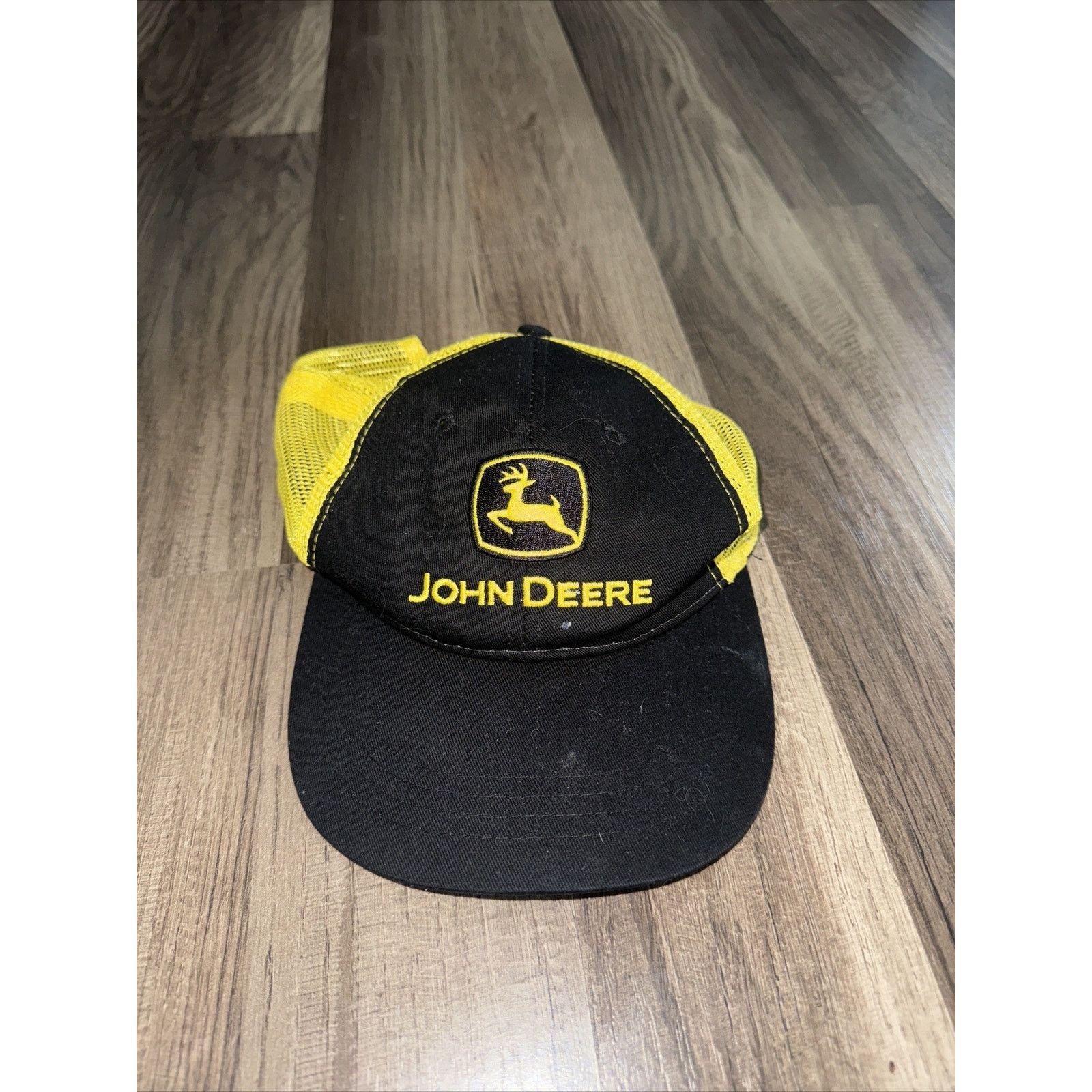 John Deere John Deer Trucker Hat Black And Yellow Adjustable Size ONE SIZE - 1 Thumbnail
