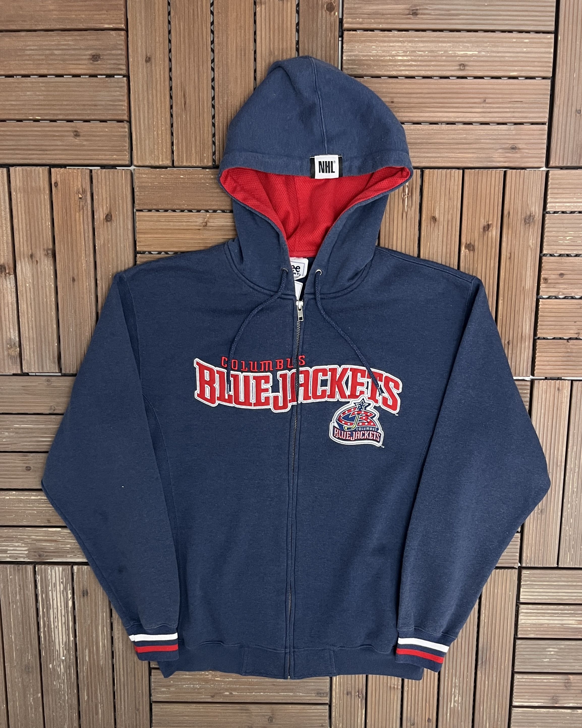 Vintage Columbus Blue Jackets Vintage Blue Hoodie Sweater Size US L / EU 52-54 / 3 - 1 Thumbnail