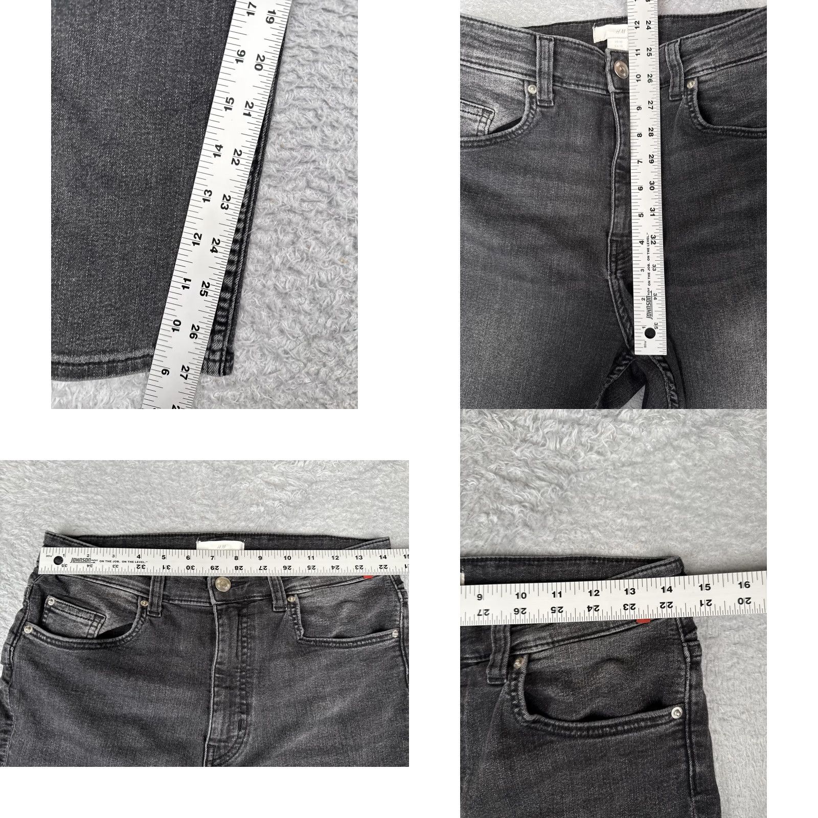 H&M H&M Jeans Women 10 Gray Skinny Slim Fit Mid Rise Charcoal Wash Denim 28x28 Jeans Womens Slim 90s City Pant Size 32" / US 10 / IT 46 - 8 Thumbnail