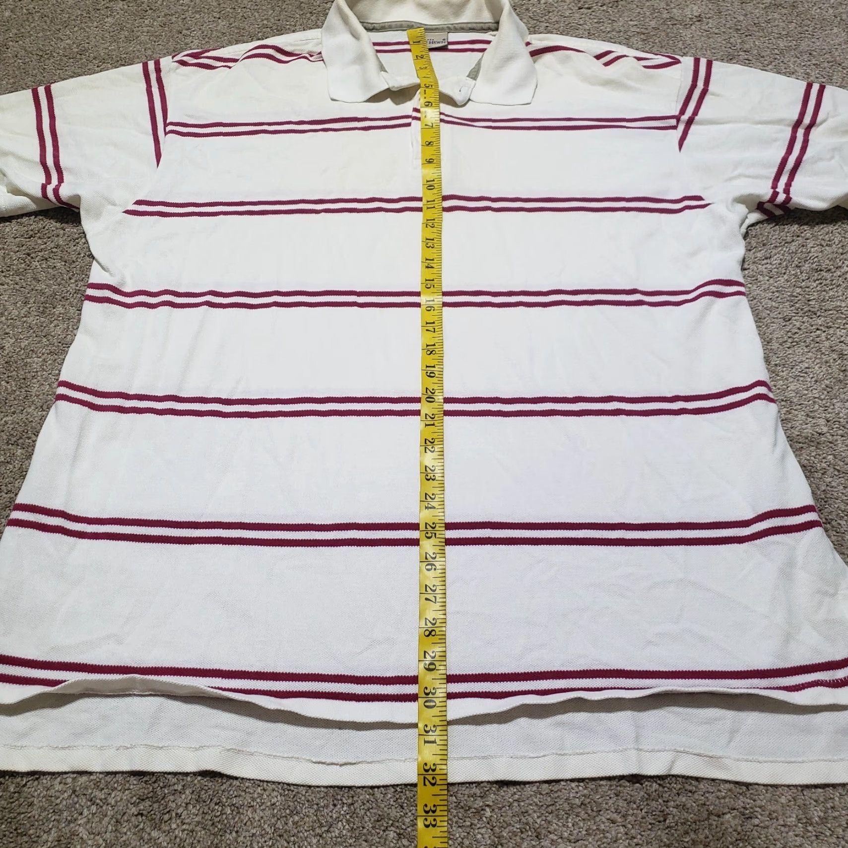Vintage Ruff Hewn White Red Striped Polo Shirt Short Sleeve Button Collared Size US XL / EU 56 / 4 - 6 Thumbnail