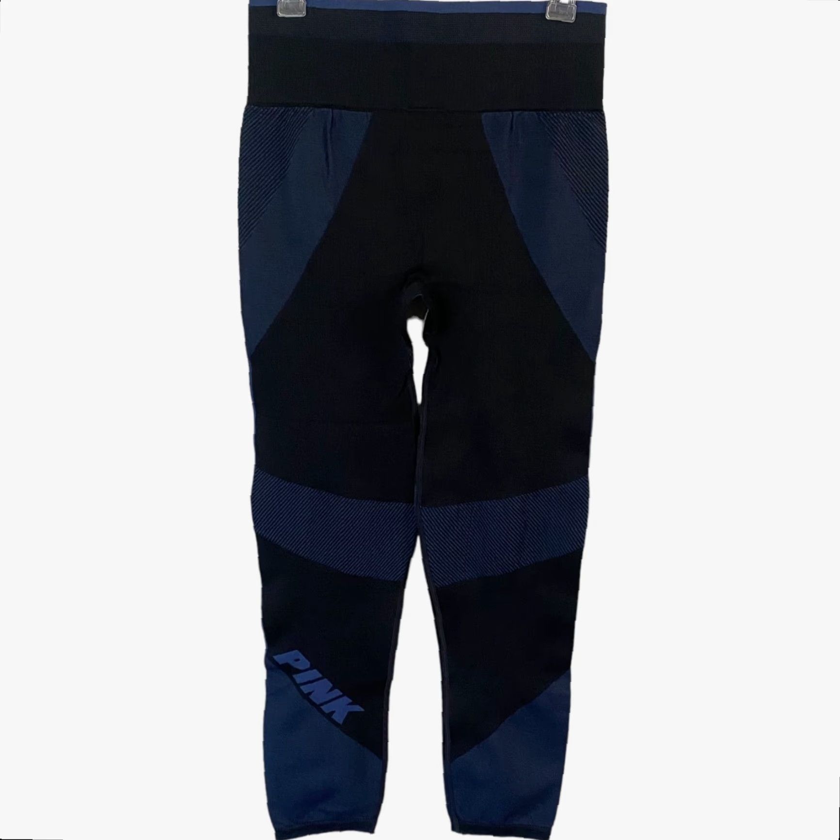 Victoria's Secret VICtoria's Secret Pink High-Waisted Ribbed Leggings L Black Blue Leggings Womens L Size 36" / US 14 / IT 50 - 3 Thumbnail