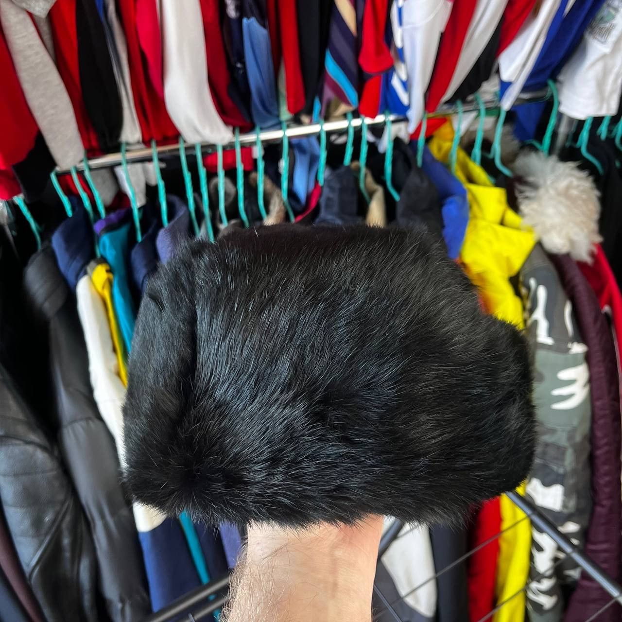 Vintage Vintage Real Rabbit Fur Ushanka Black Trapper Hat Size 59 Size ONE SIZE - 6 Thumbnail